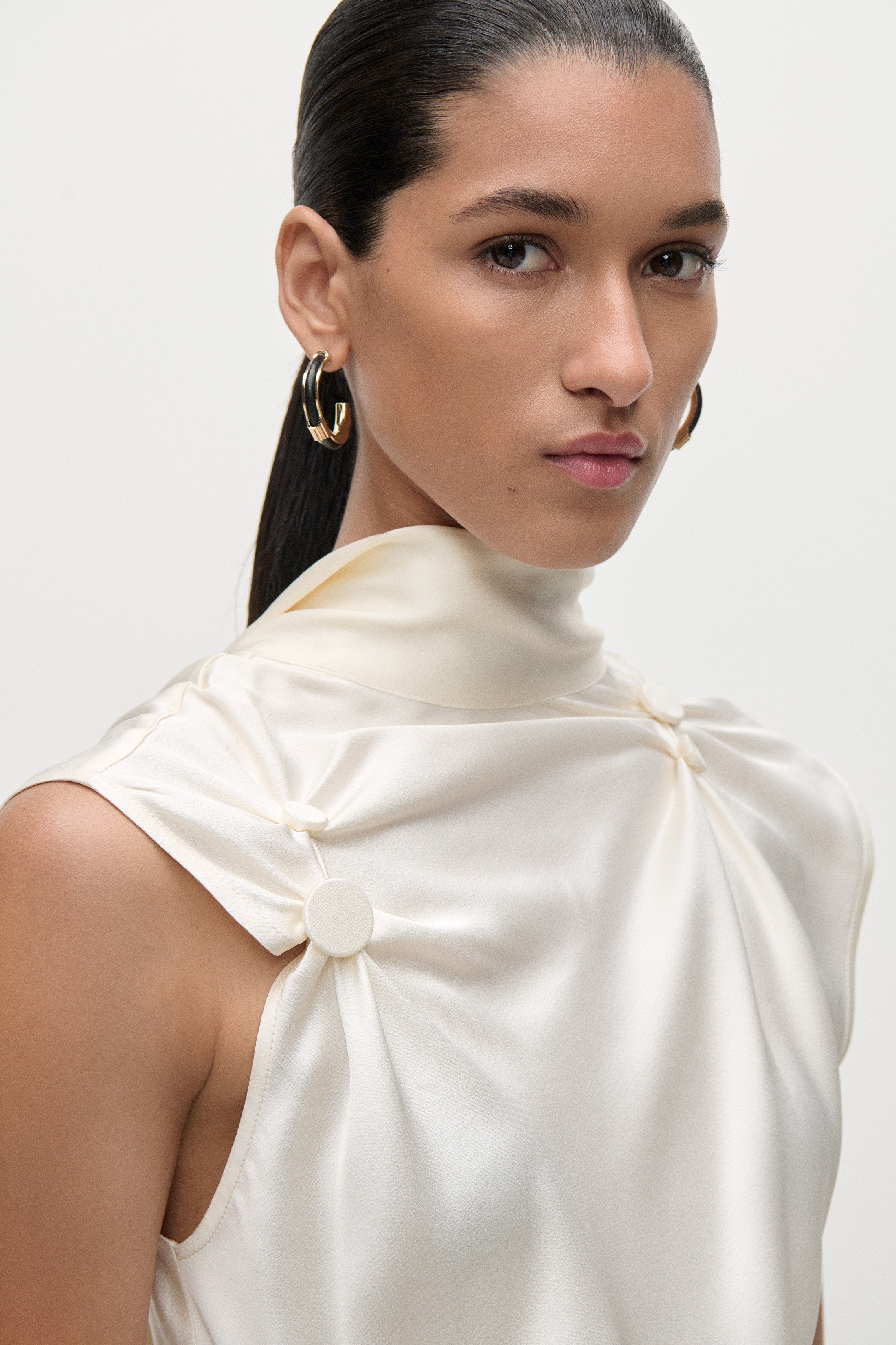 Ornamental Top In Ivory