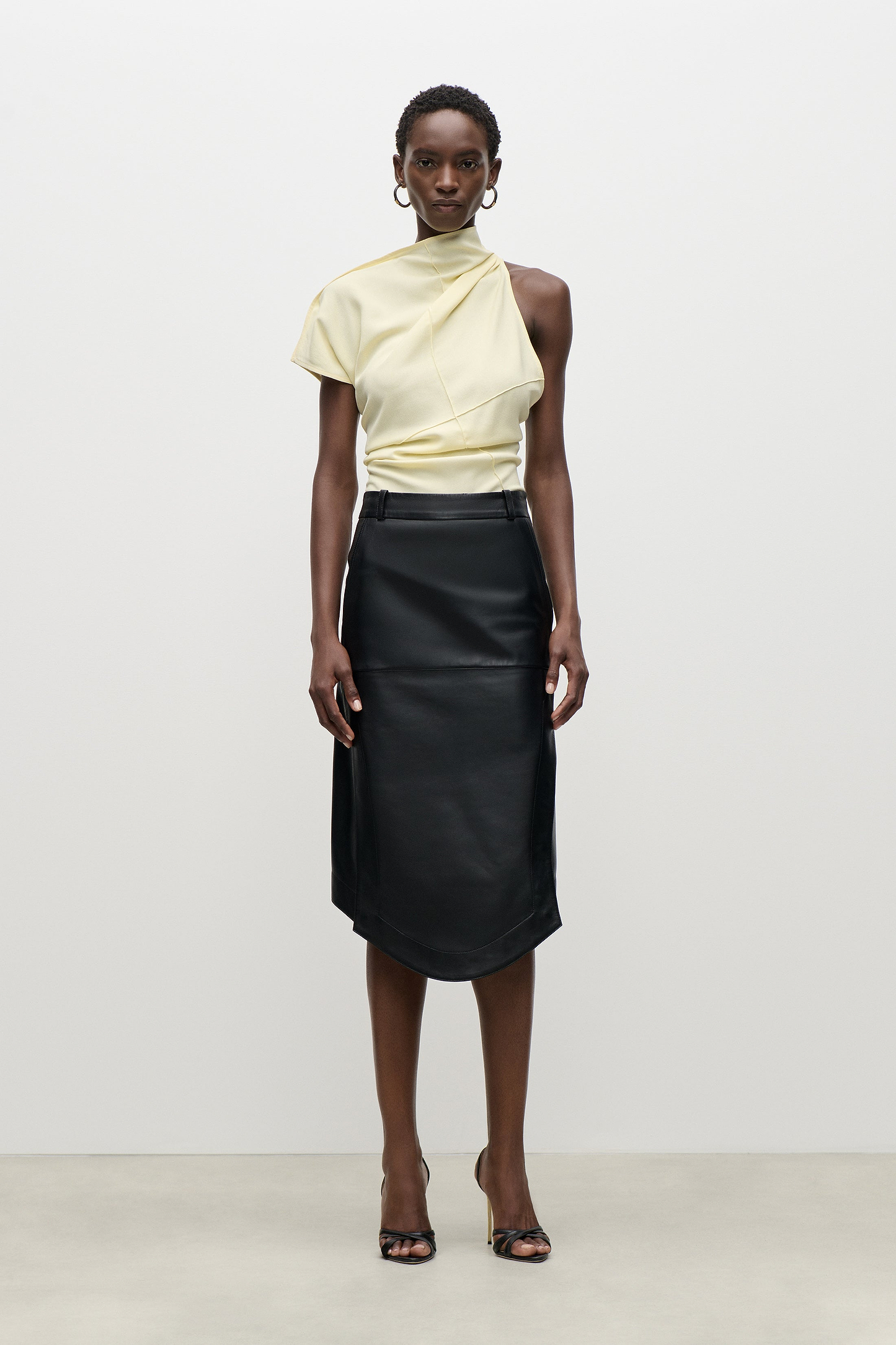 Crease Detail Top In Yellow