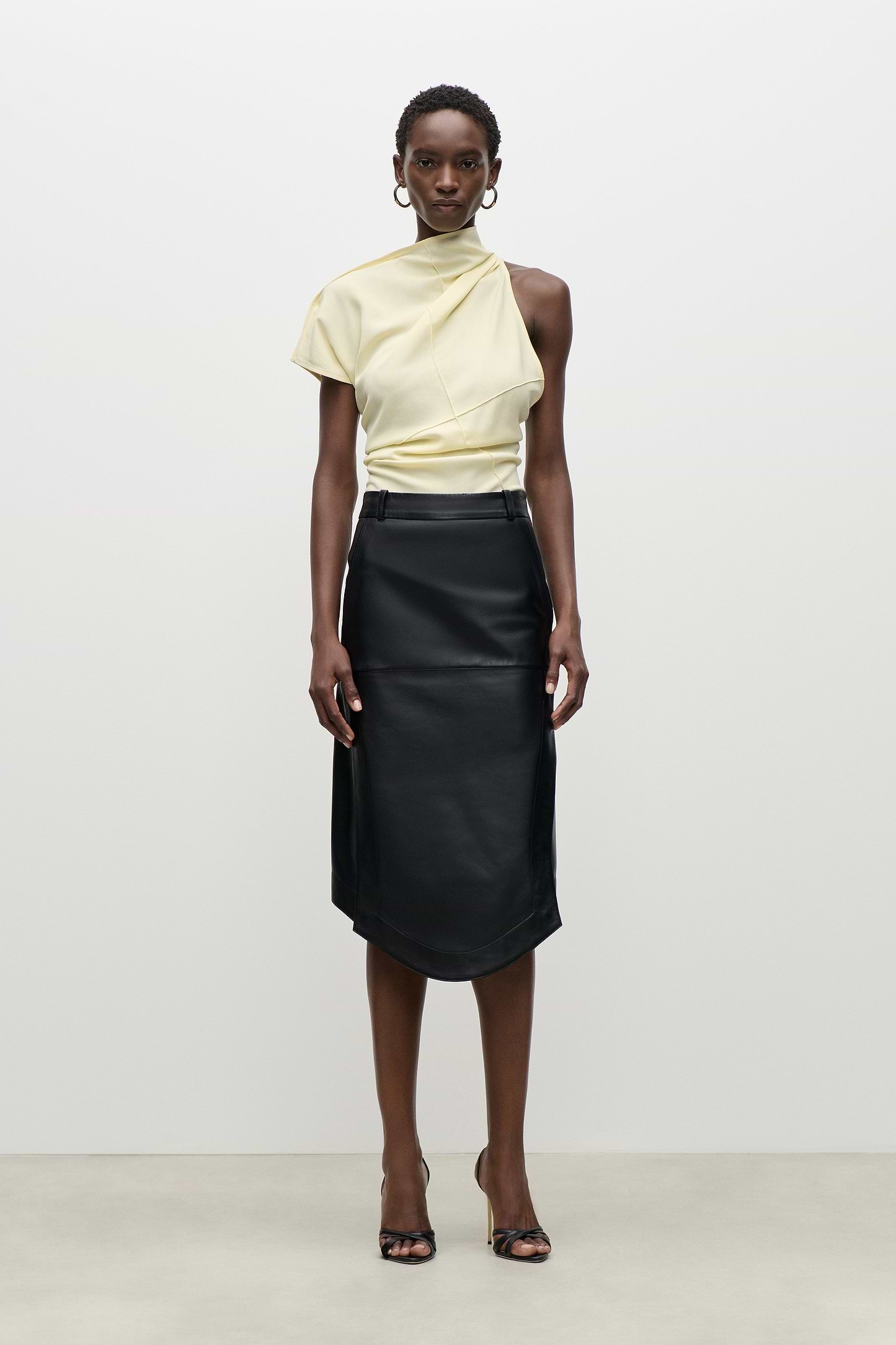 Crease Detail Top In Yellow
