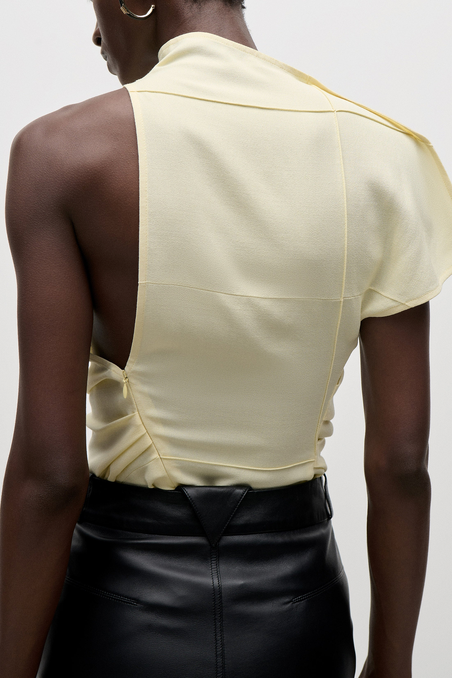 Crease Detail Top In Yellow