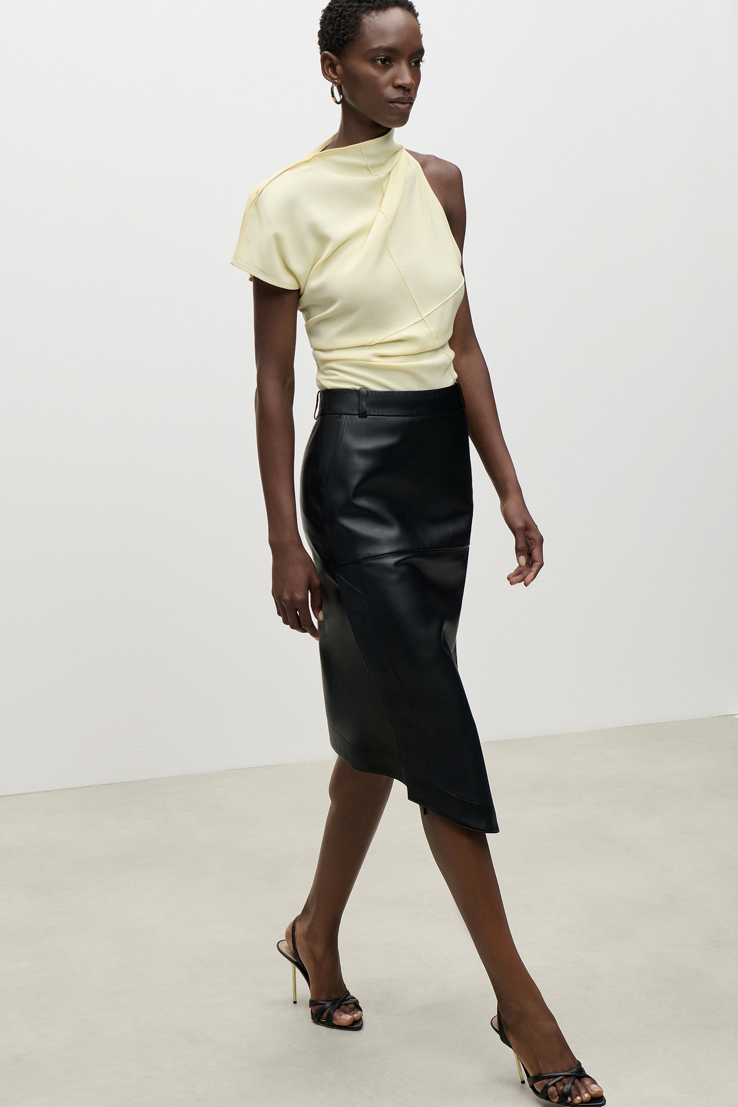 Crease Detail Top In Yellow