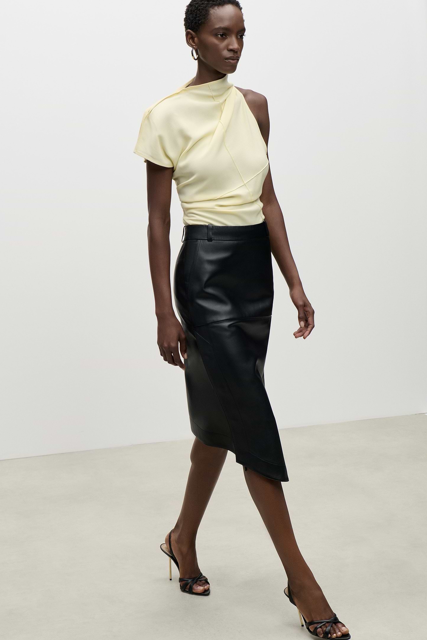 Crease Detail Top In Yellow