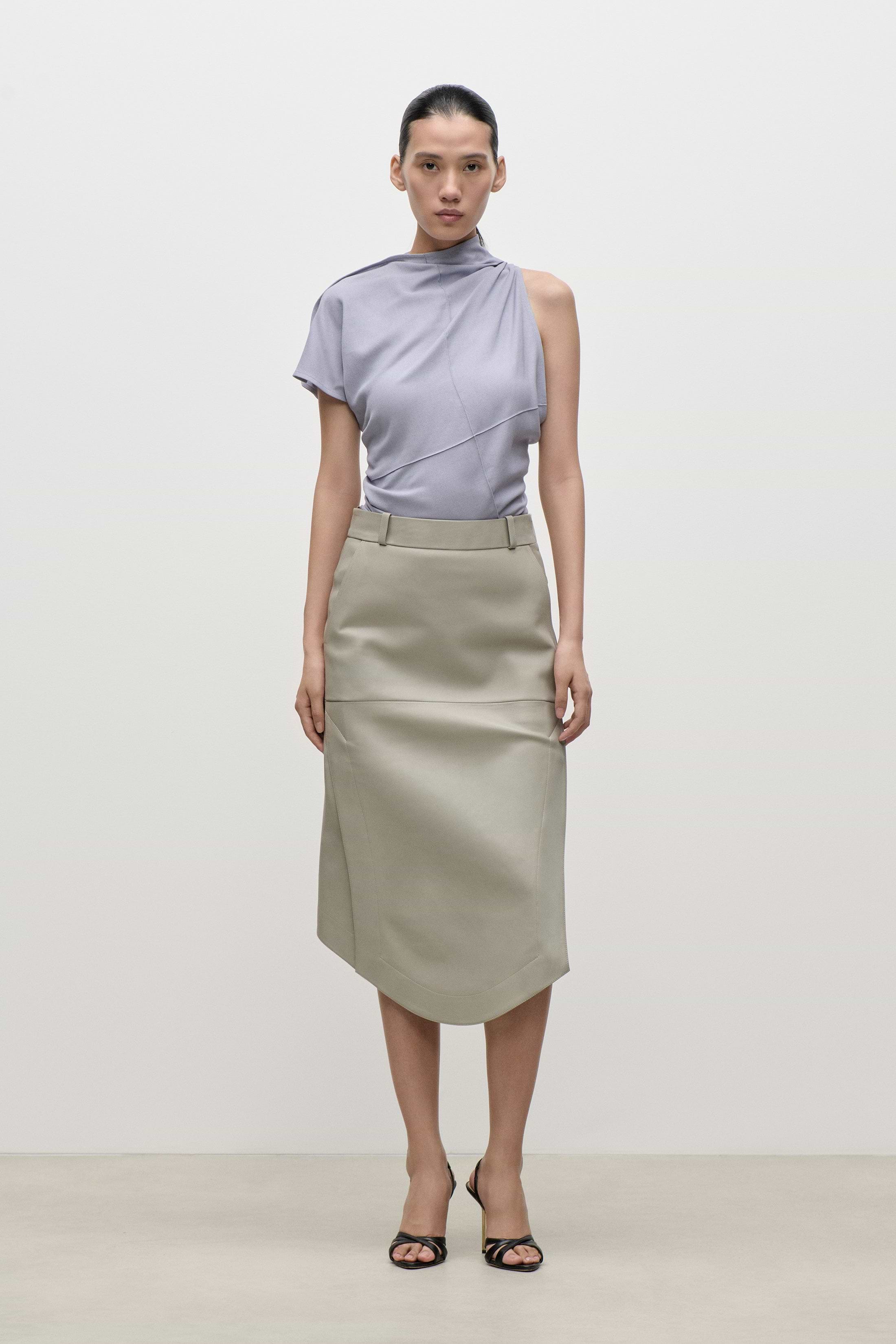 Crease Detail Top In Lilac