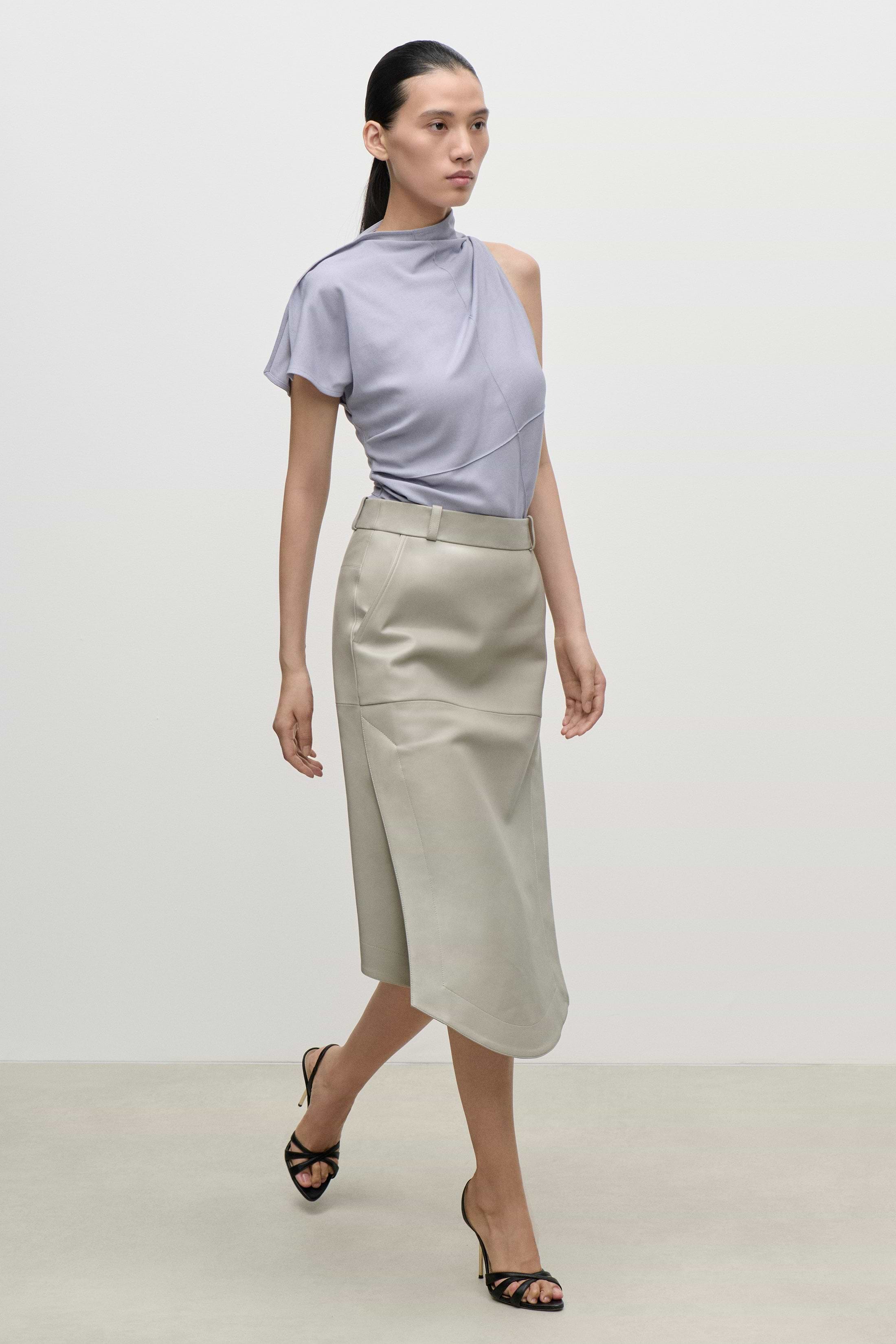 Crease Detail Top In Lilac