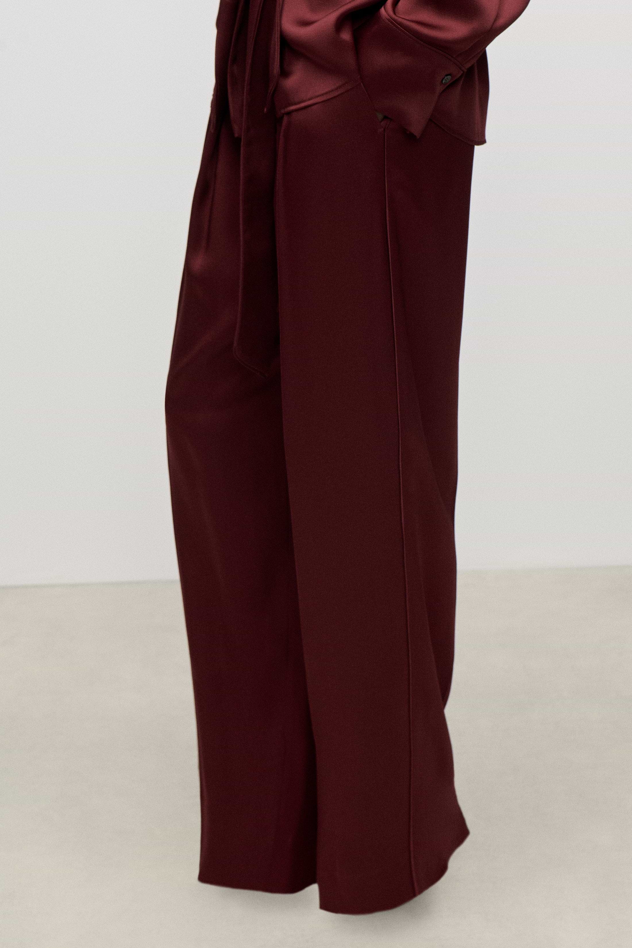 Cecilia Trouser In Burgundy