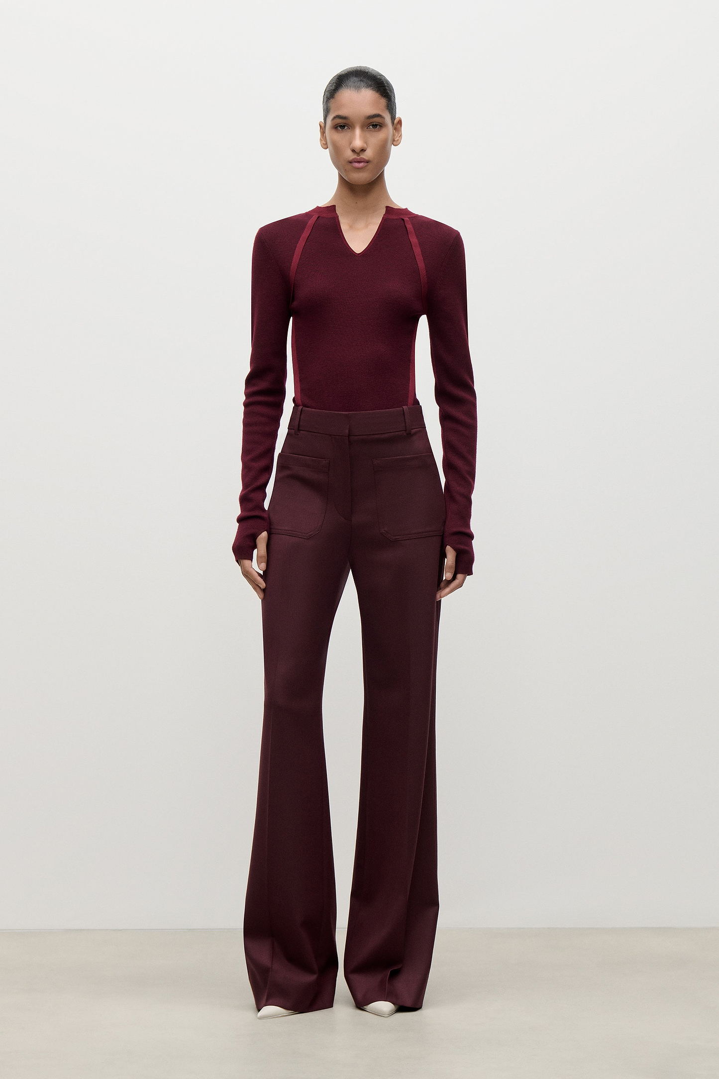 Alina Trouser In Burgundy