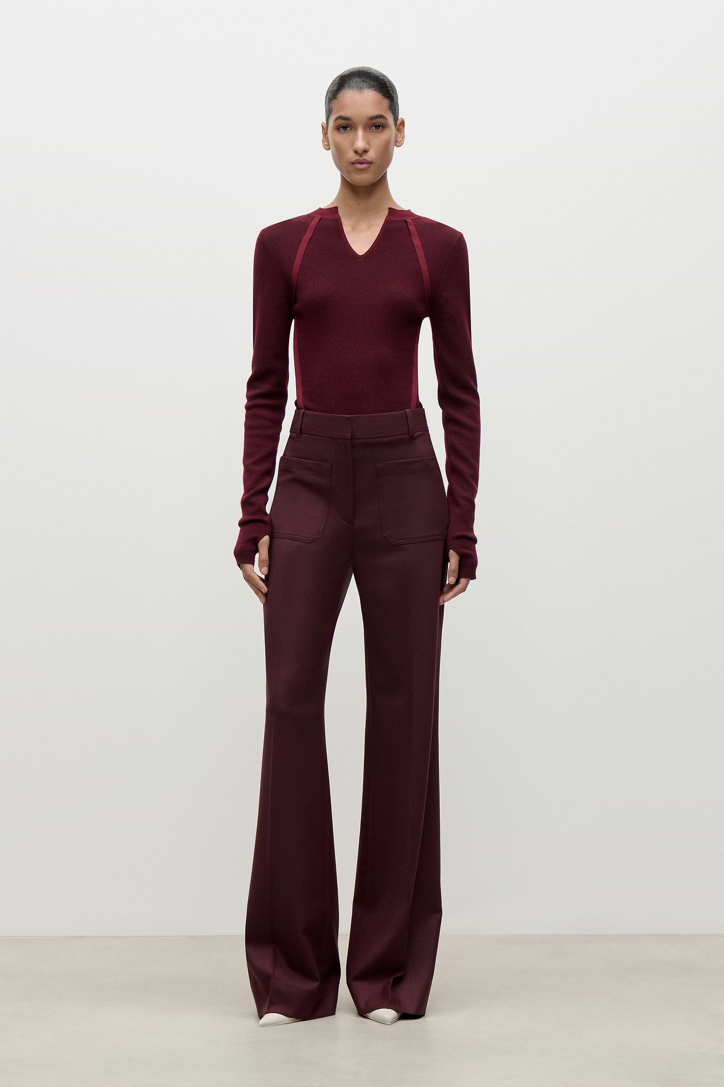 Alina Trouser In Burgundy