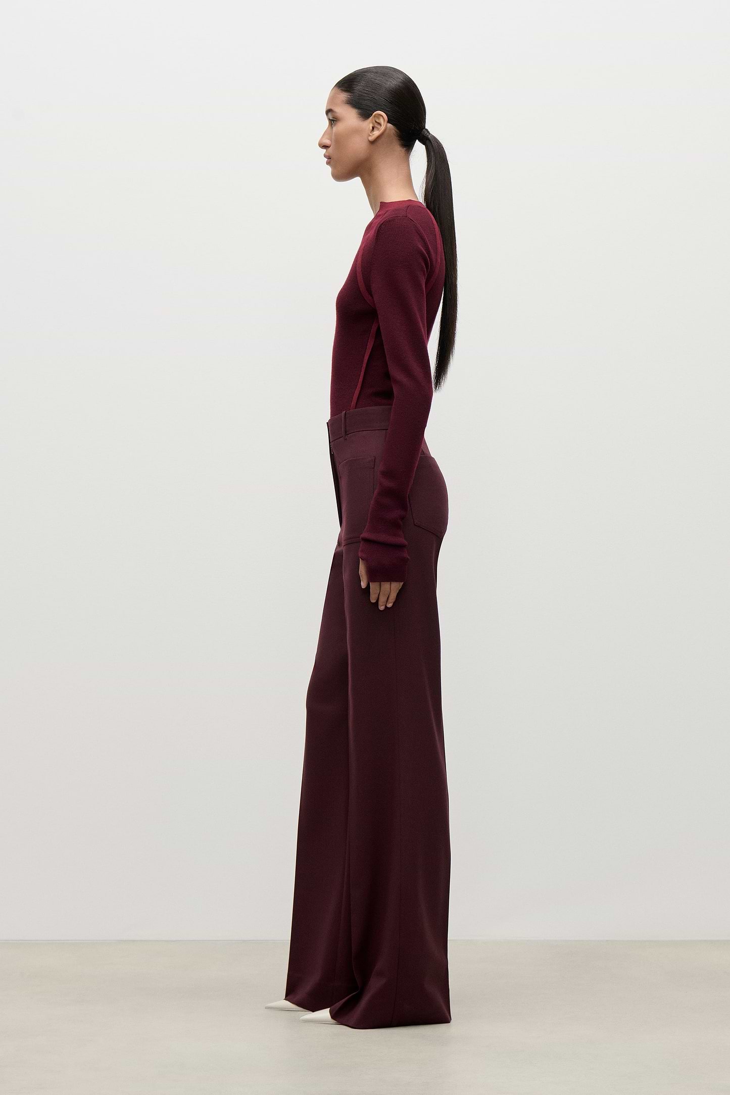 Alina Trouser In Burgundy