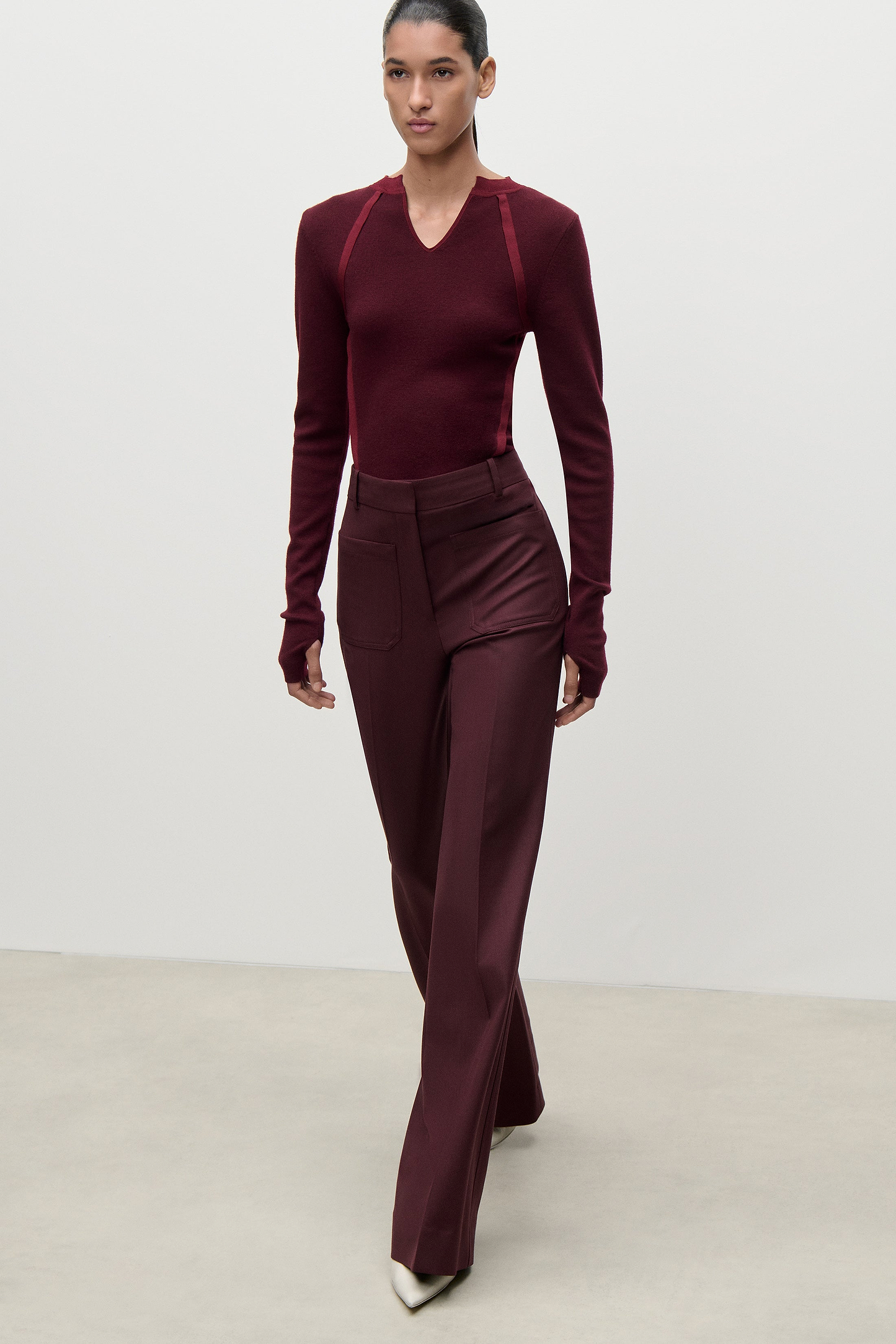 Alina Trouser In Burgundy