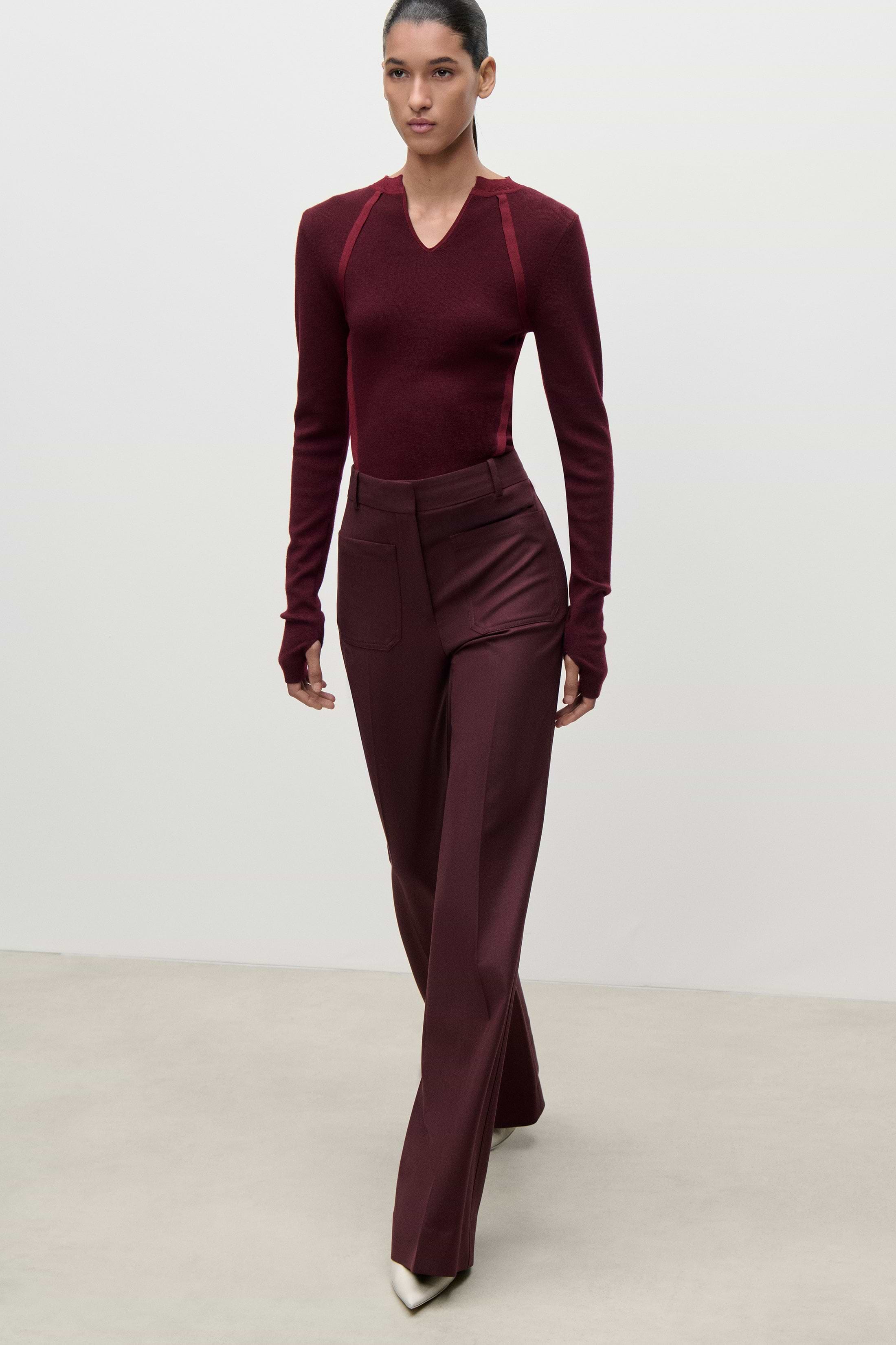 Alina Trouser In Burgundy