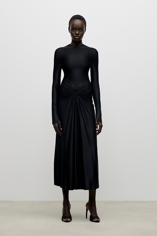 Frances Midi Dress In Black