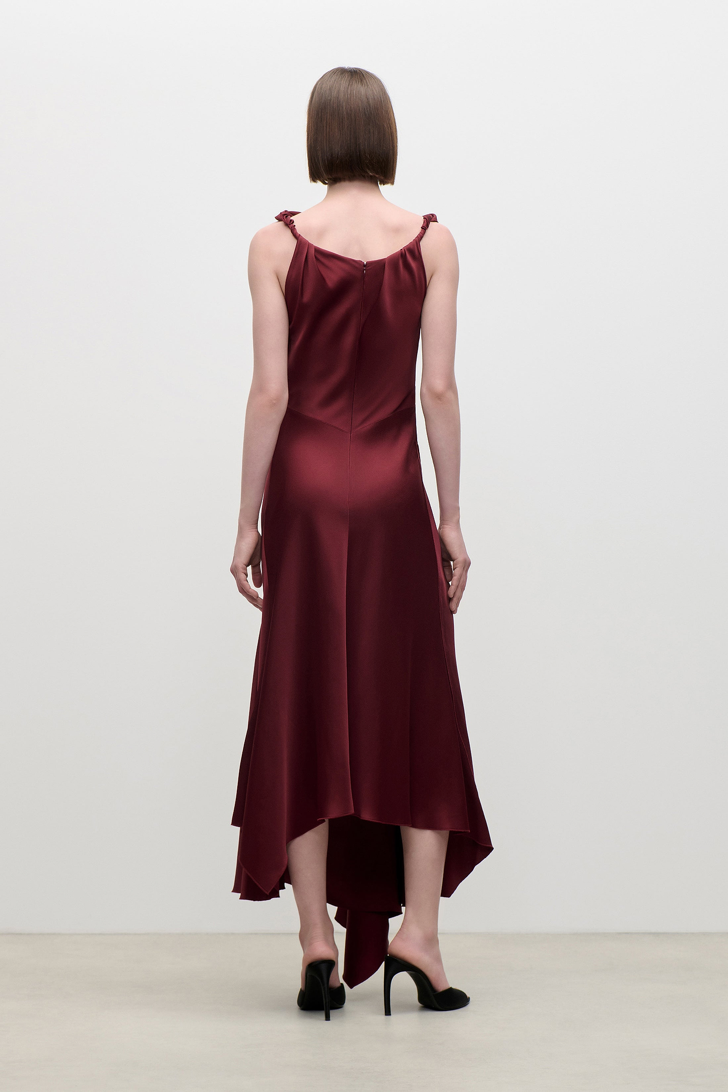 Posy Midi Dress In Burgundy