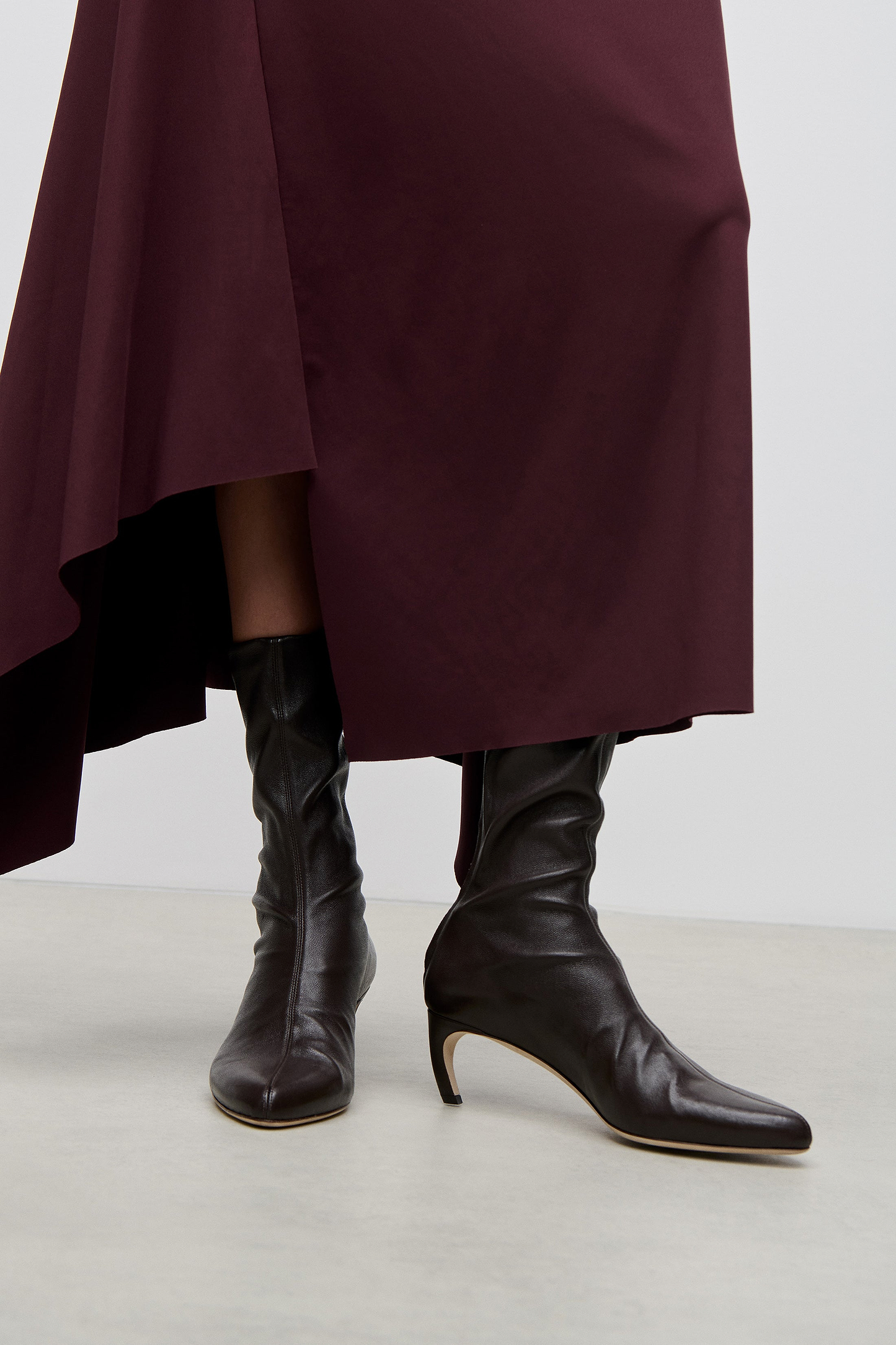 Harlow Mid Boot 55 Brown Stretch Nappa Leather