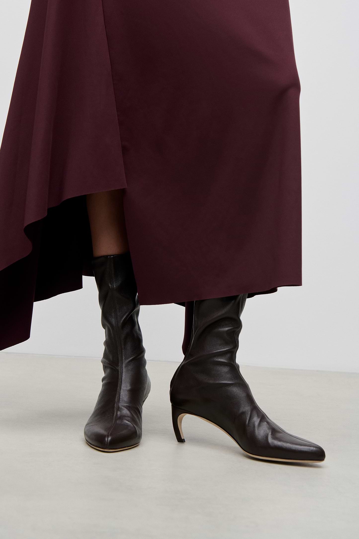 Harlow Mid Boot 55 Brown Stretch Nappa Leather