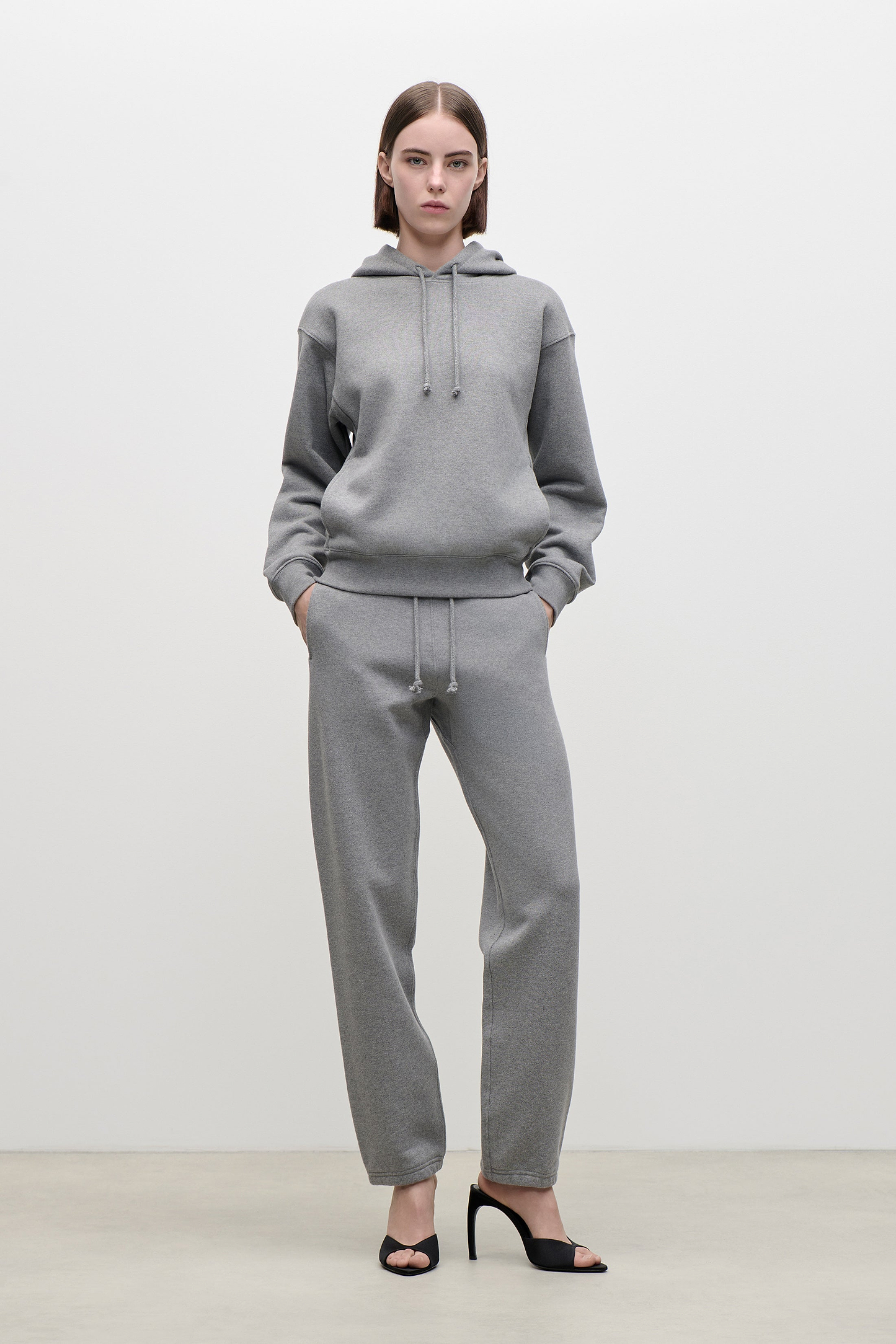 Mica Hoodie In Mid Grey Marl
