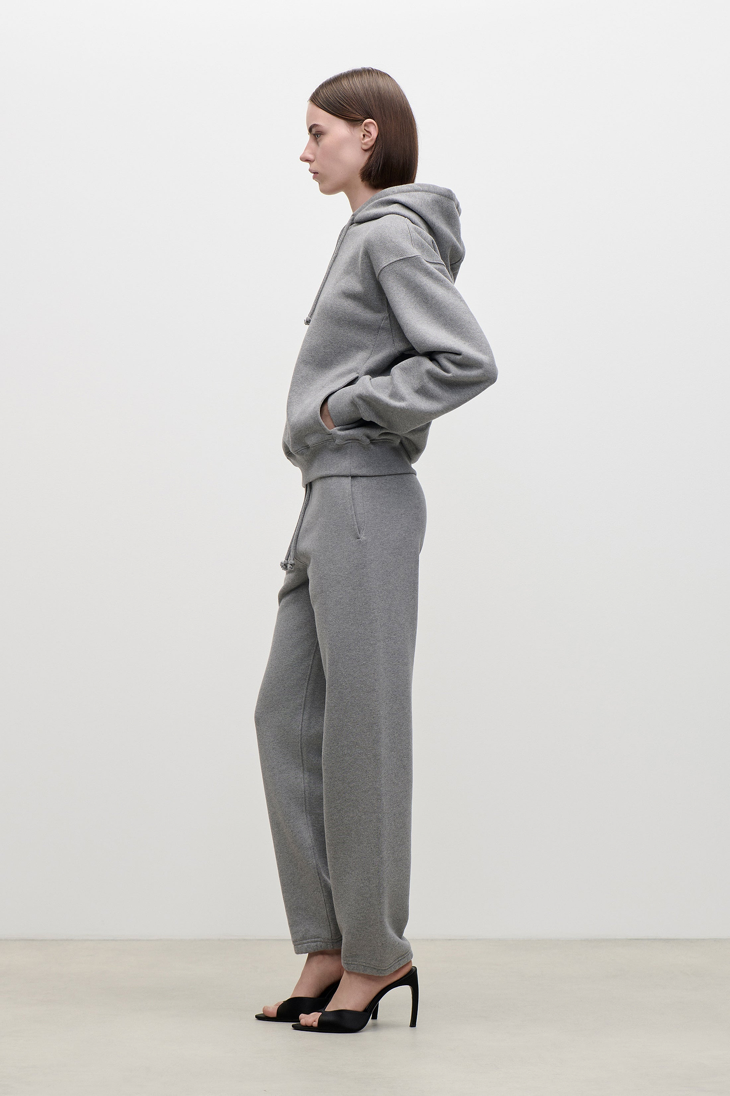 Mica Hoodie In Mid Grey Marl