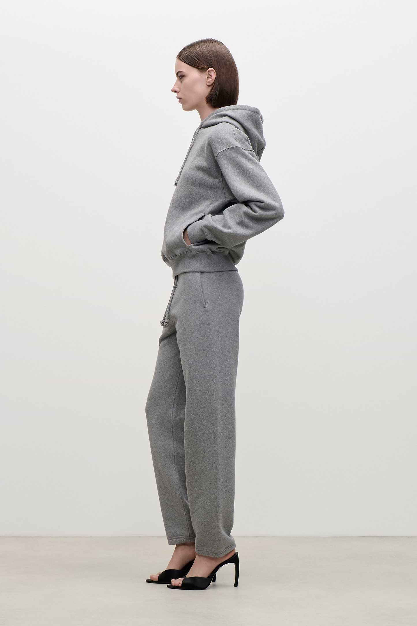 Mica Hoodie In Mid Grey Marl