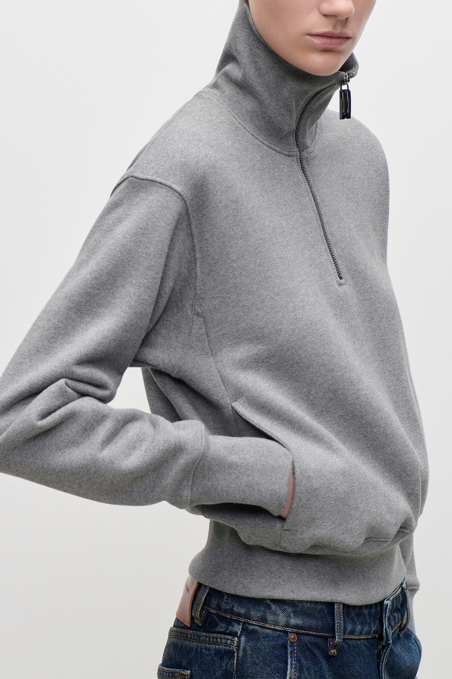 Violet Sweatshirt In Mid Grey Marl