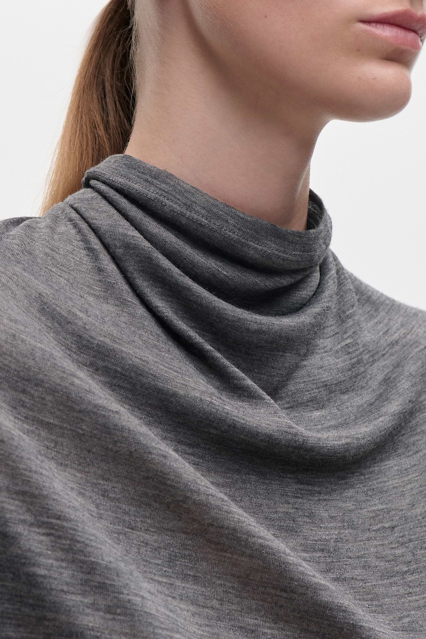 Draped Top In Grey Marl