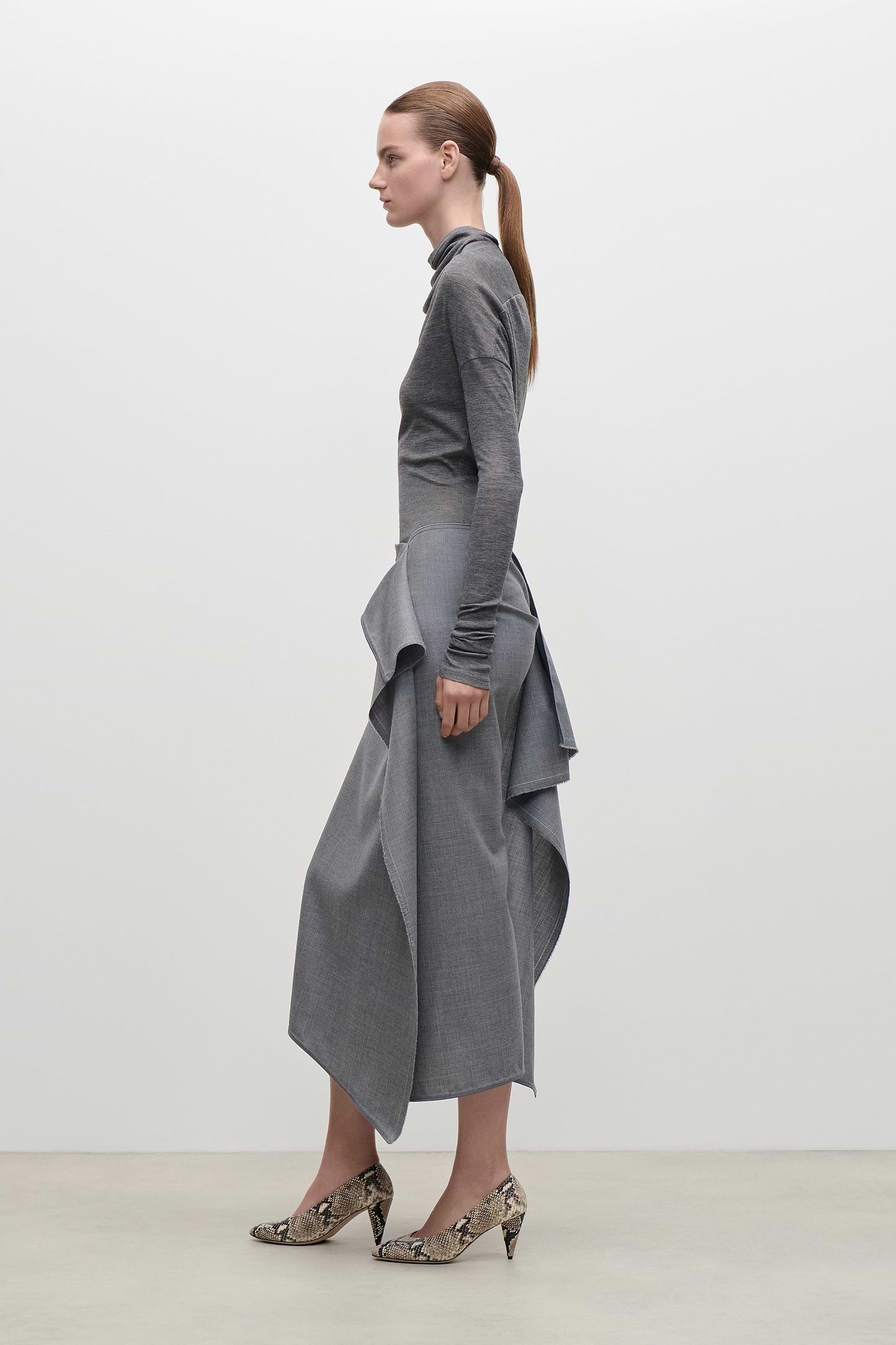 Draped Top In Grey Marl