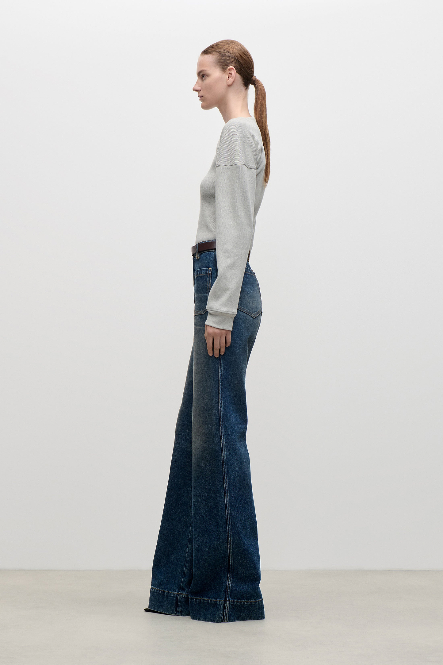 Hazel Top In Grey Marl