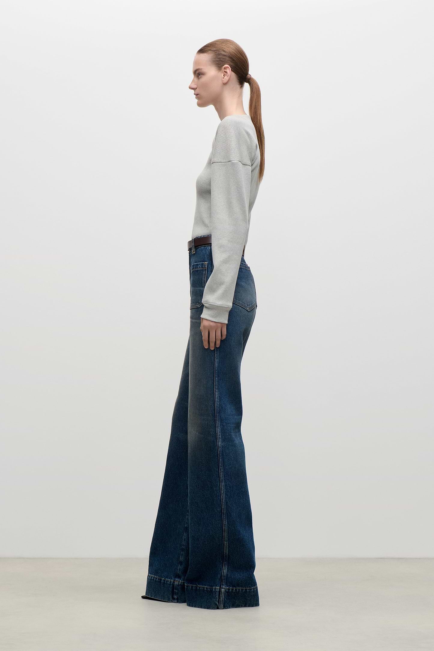 Hazel Top In Grey Marl