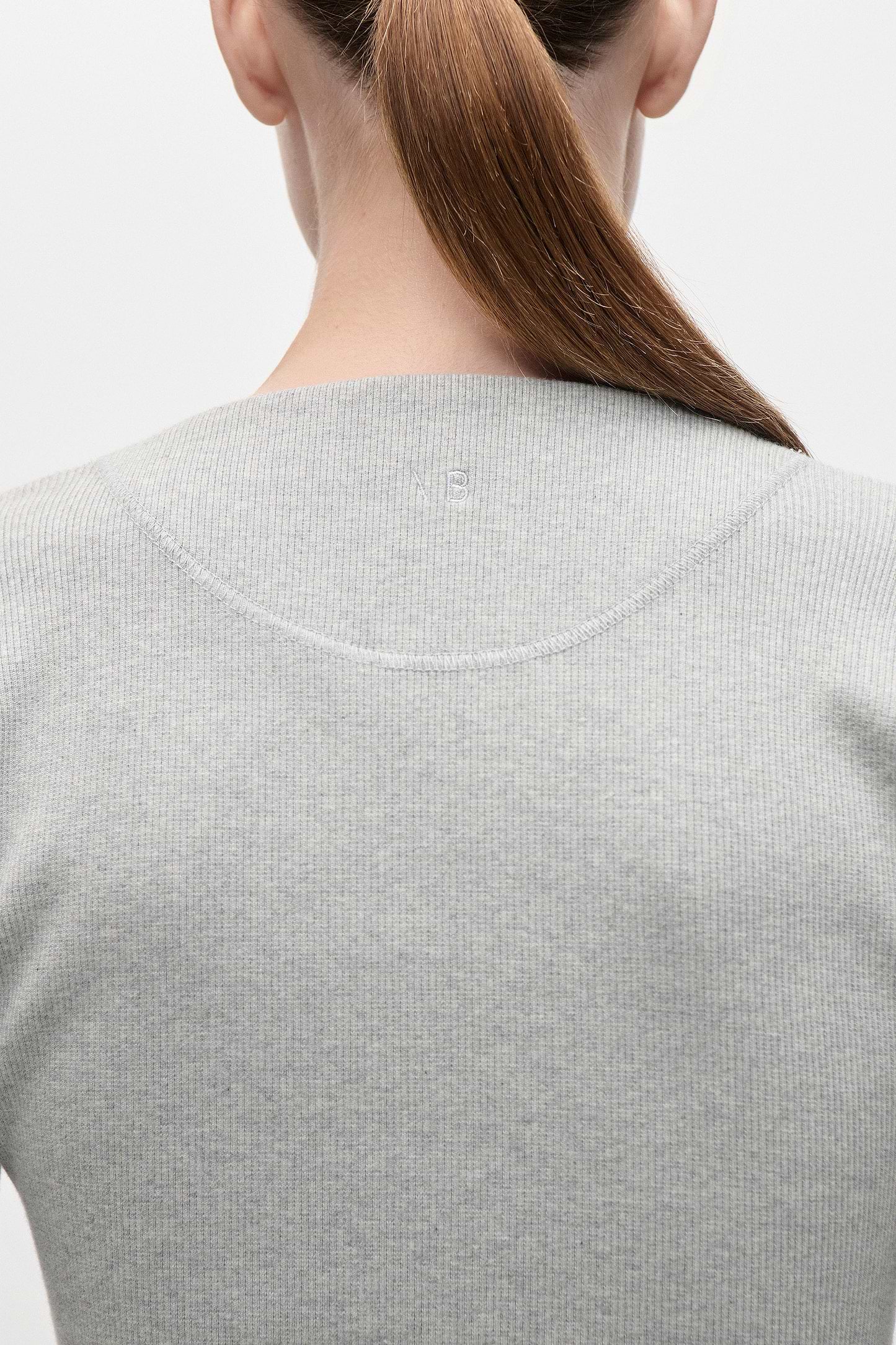 Hazel Top In Grey Marl