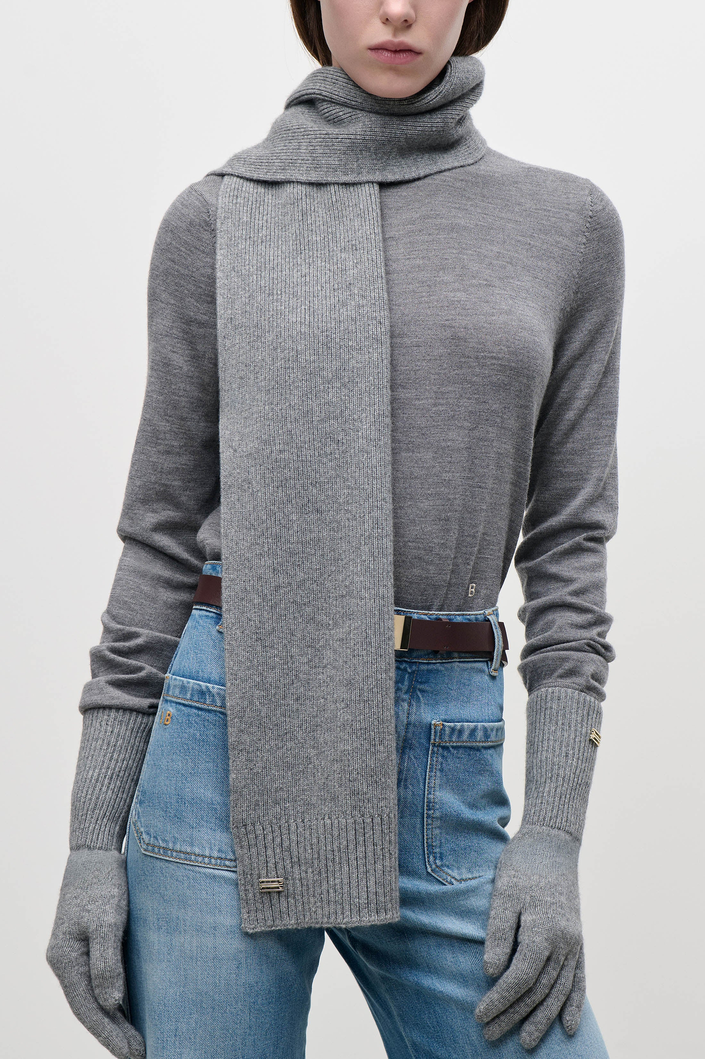 Scarf In Mid Grey