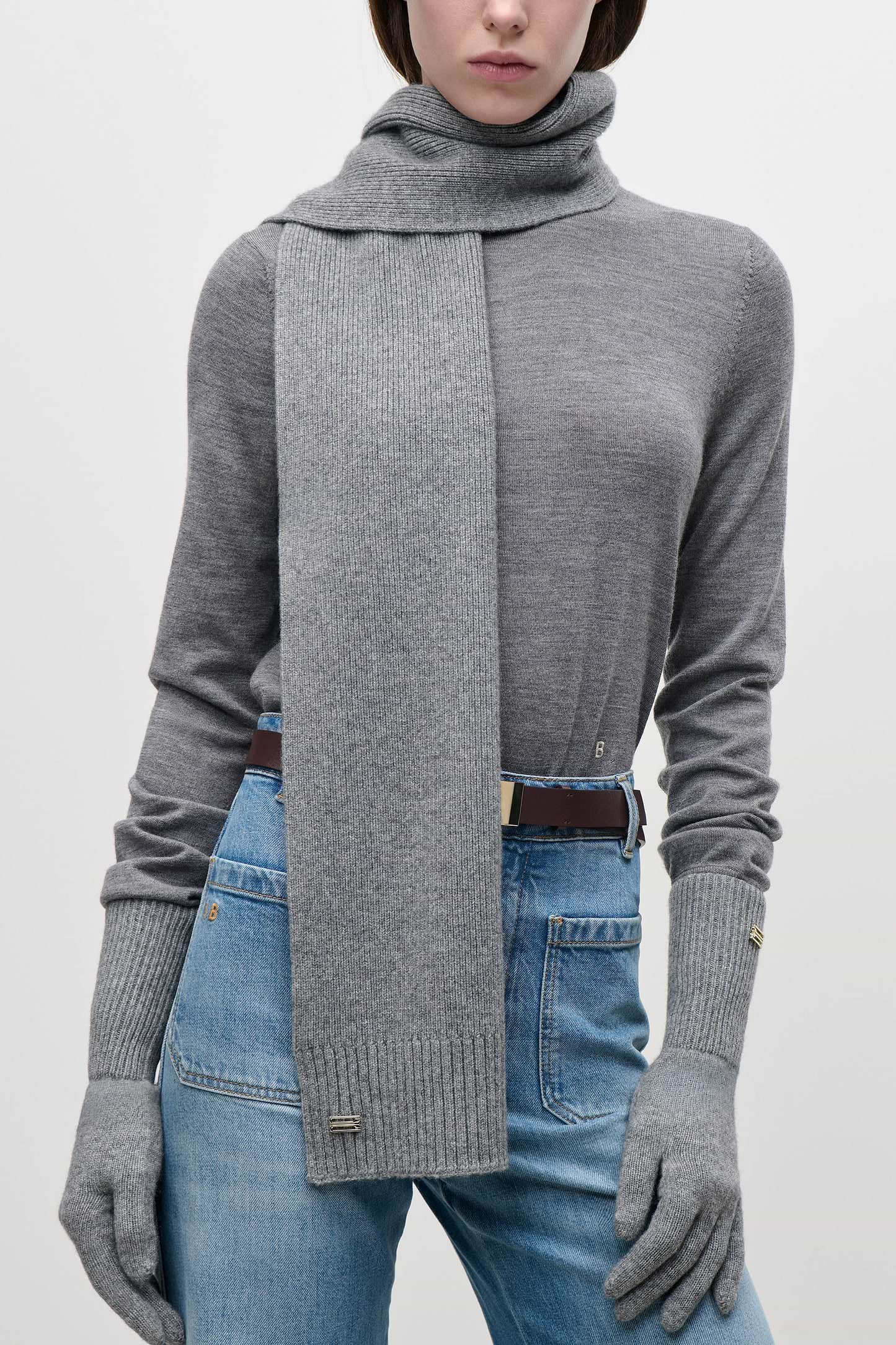 Scarf In Mid Grey