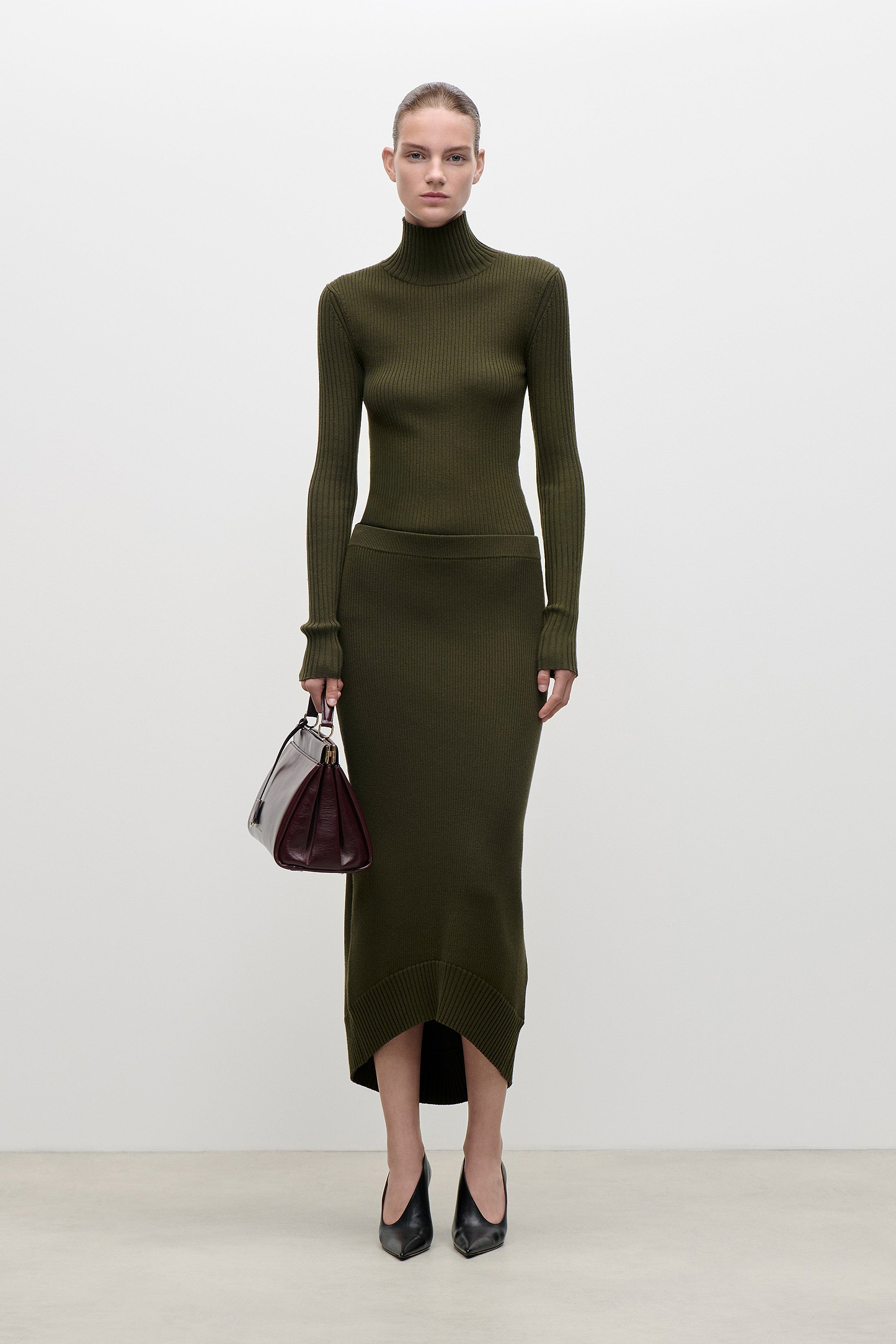 High Neck Jumper In Green