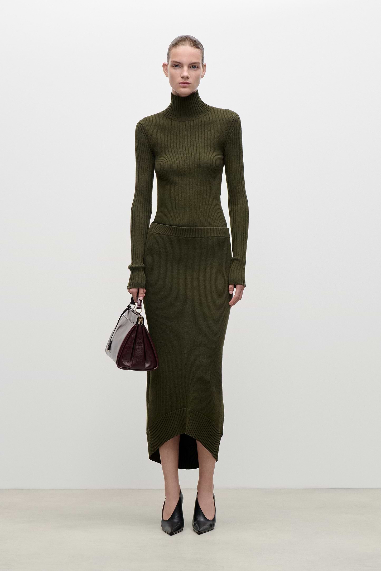 High Neck Jumper In Green