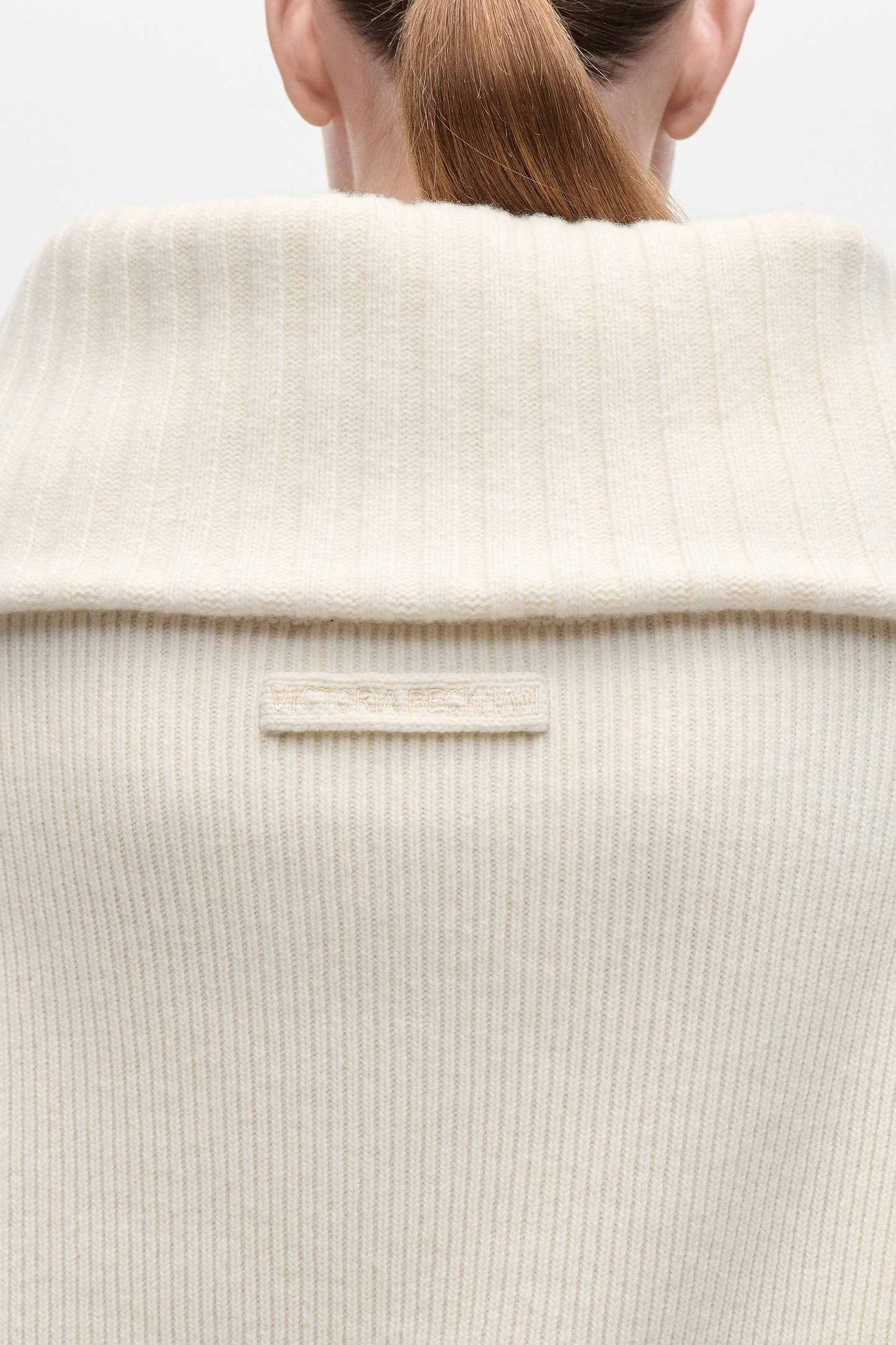 Wide Collar Jumper In Ivory
