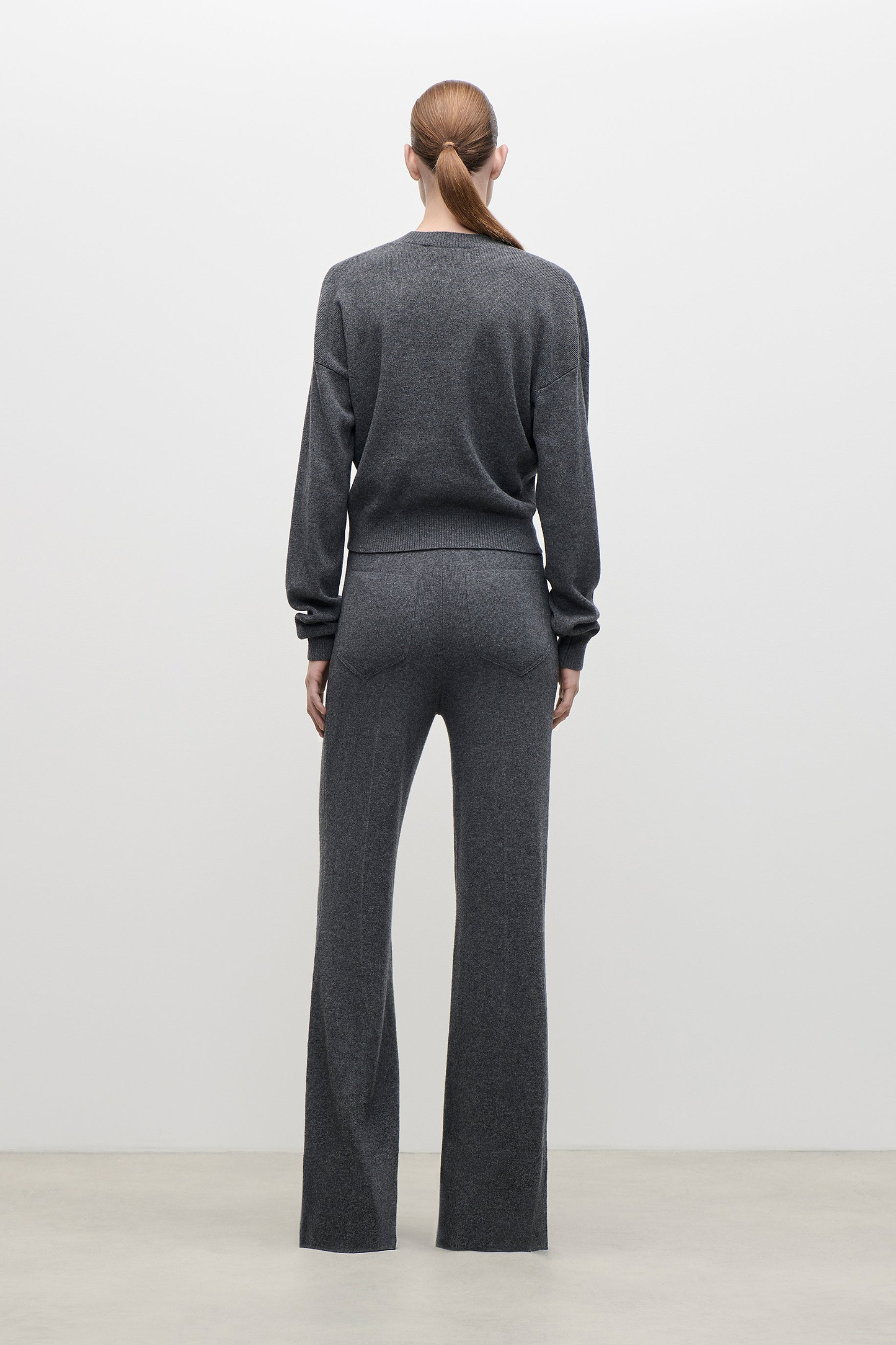 Alina Knitted Trouser In Dark Grey