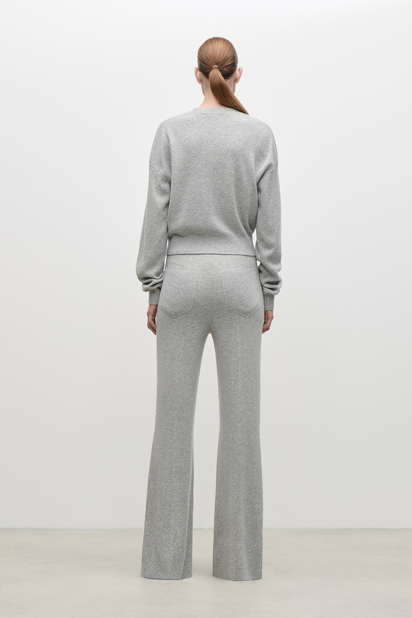 Alina Knitted Trouser In Light Grey