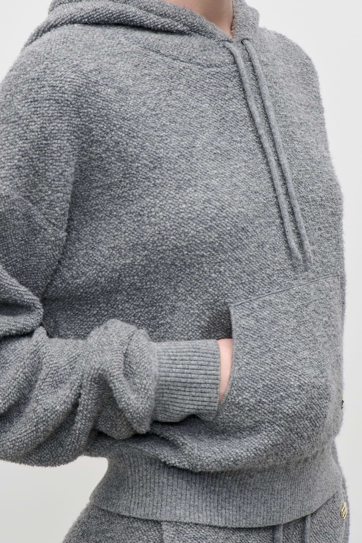 Lana Hoodie In Mid Grey