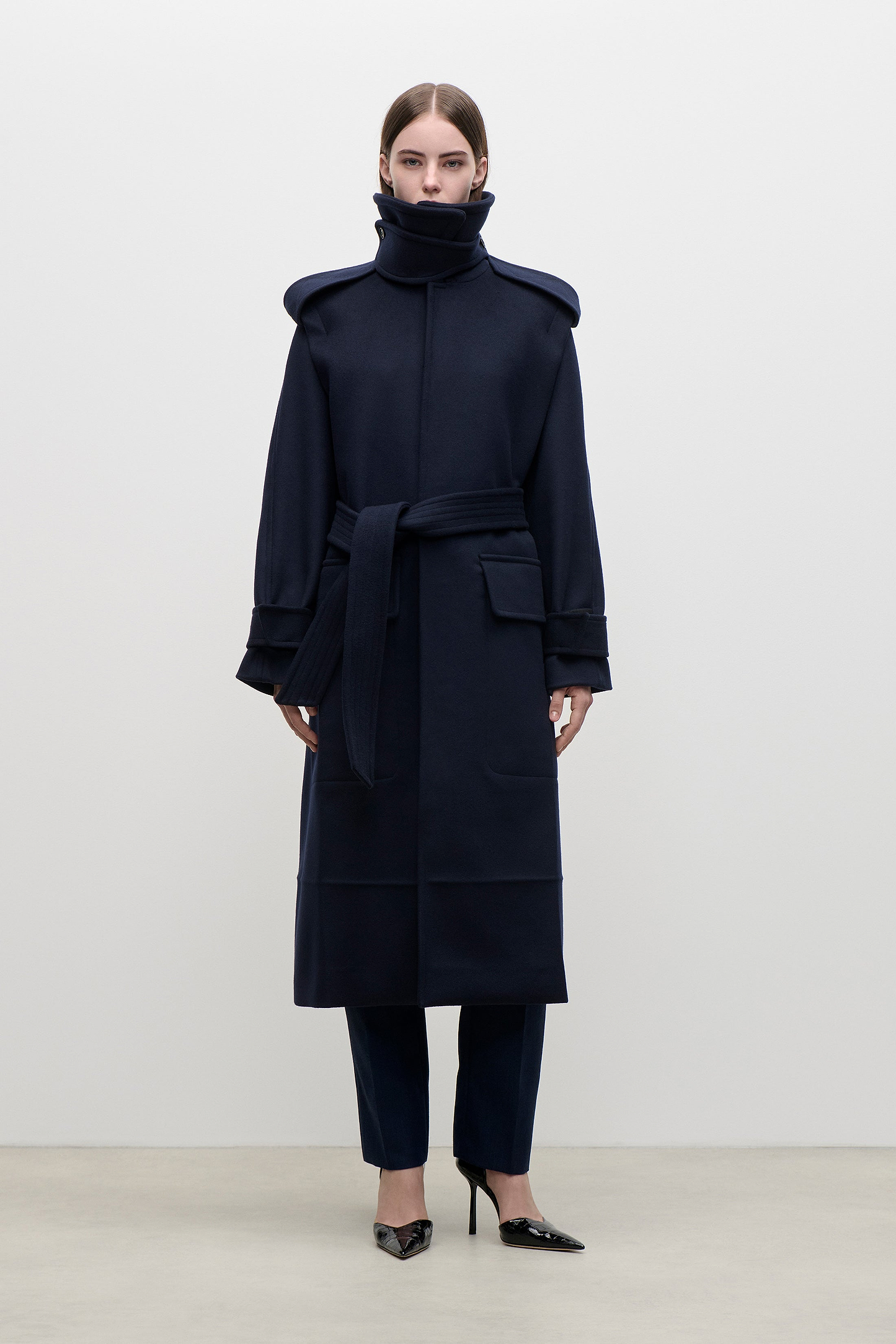 Philippa Trench Coat In Dark Navy