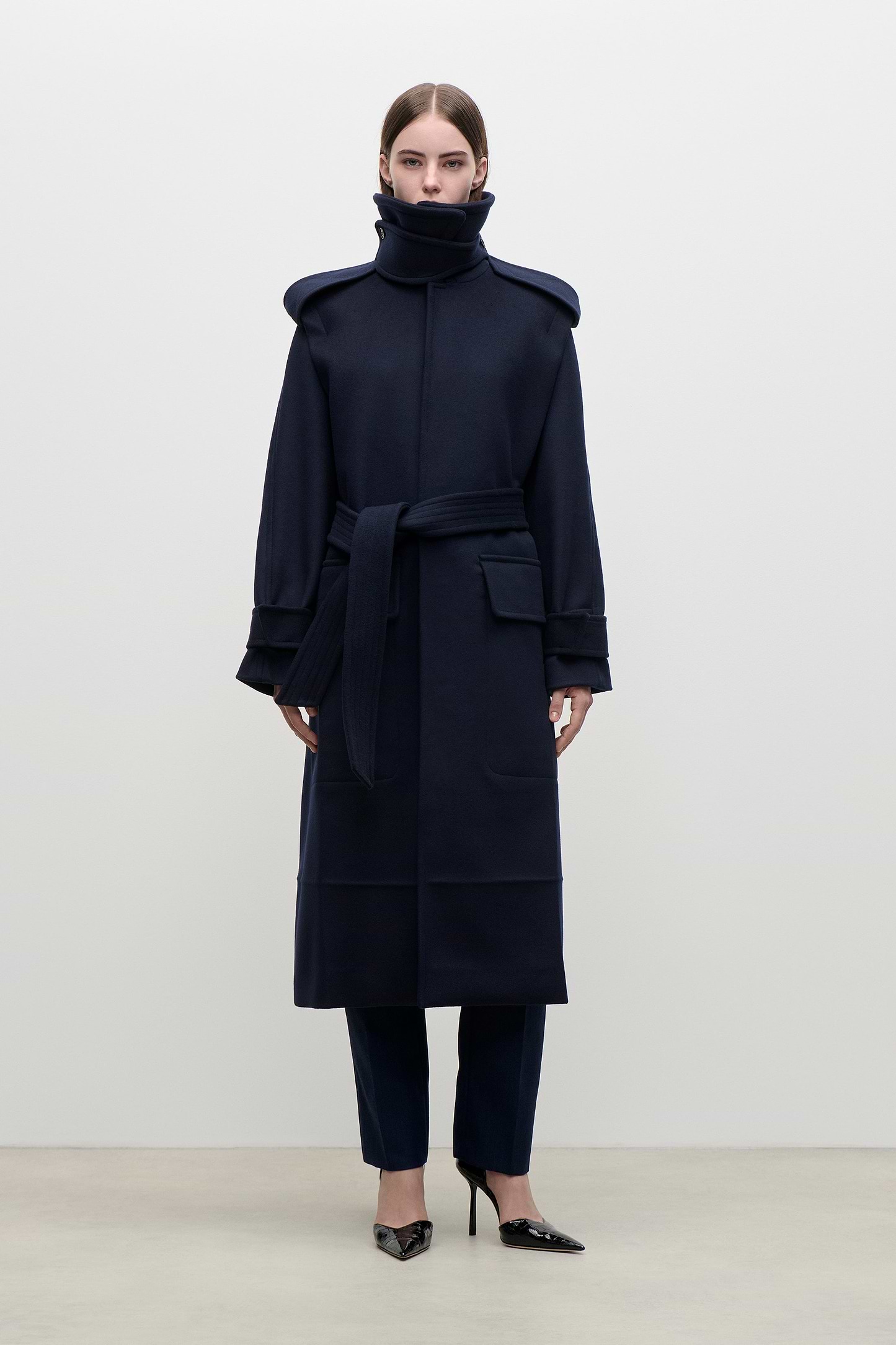 Philippa Trench Coat In Dark Navy