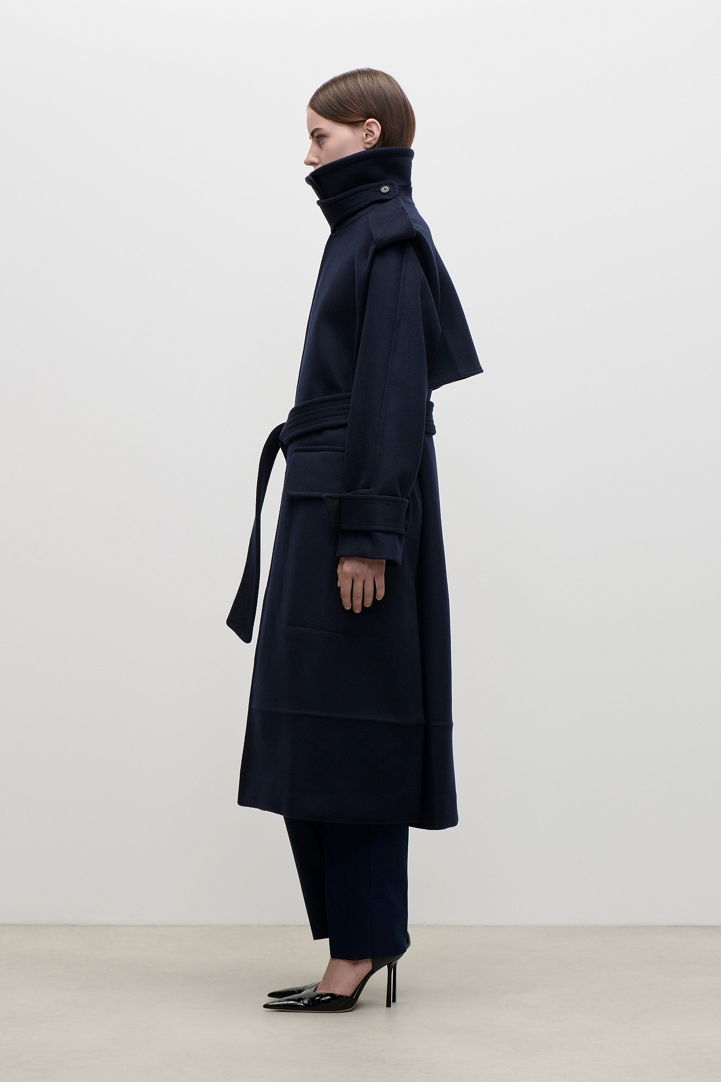 Philippa Trench Coat In Dark Navy