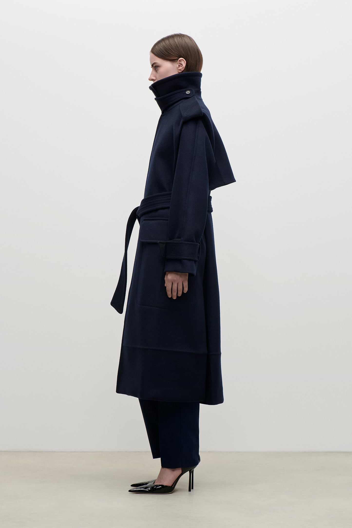 Philippa Trench Coat In Dark Navy