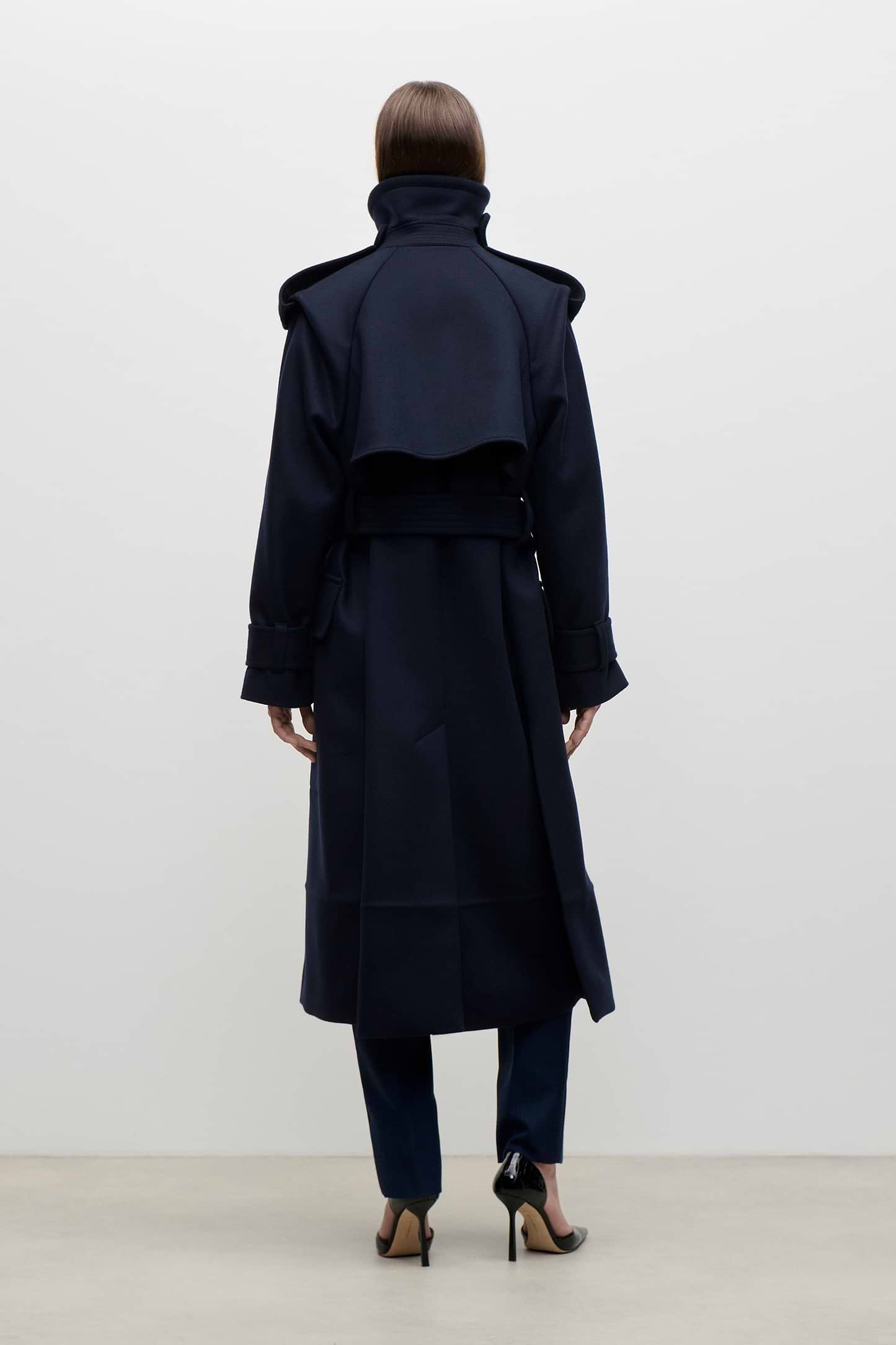 Philippa Trench Coat In Dark Navy