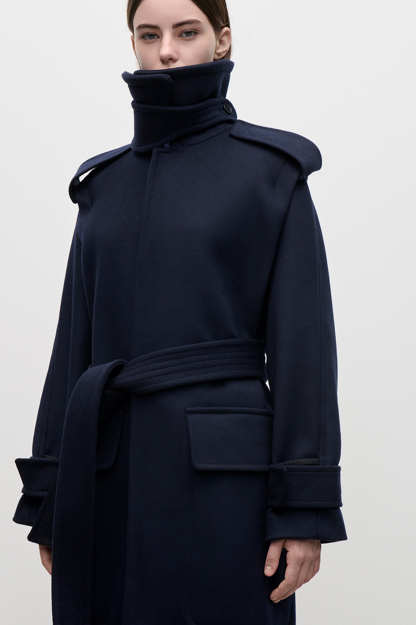 Philippa Trench Coat In Dark Navy