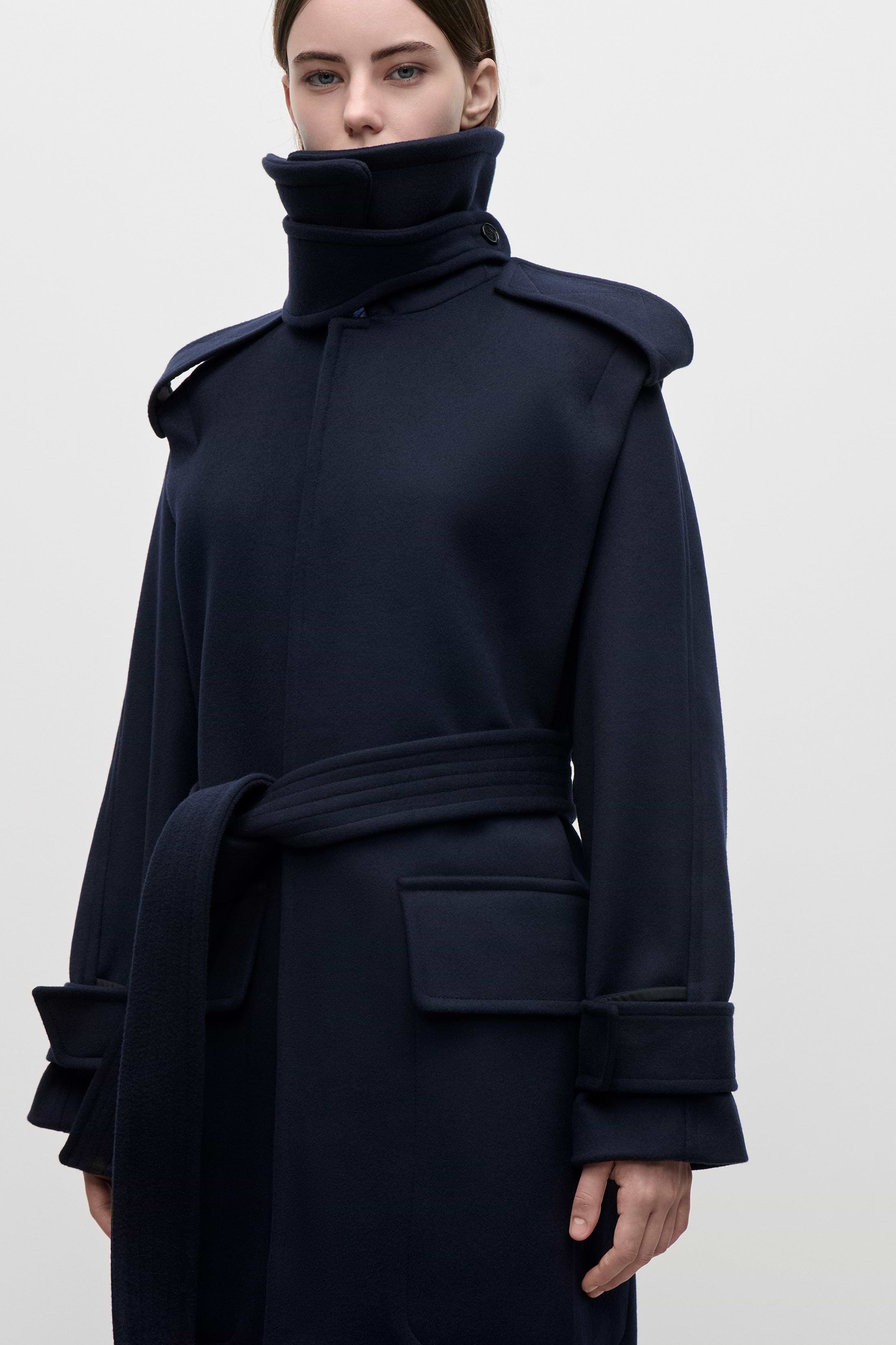 Philippa Trench Coat In Dark Navy