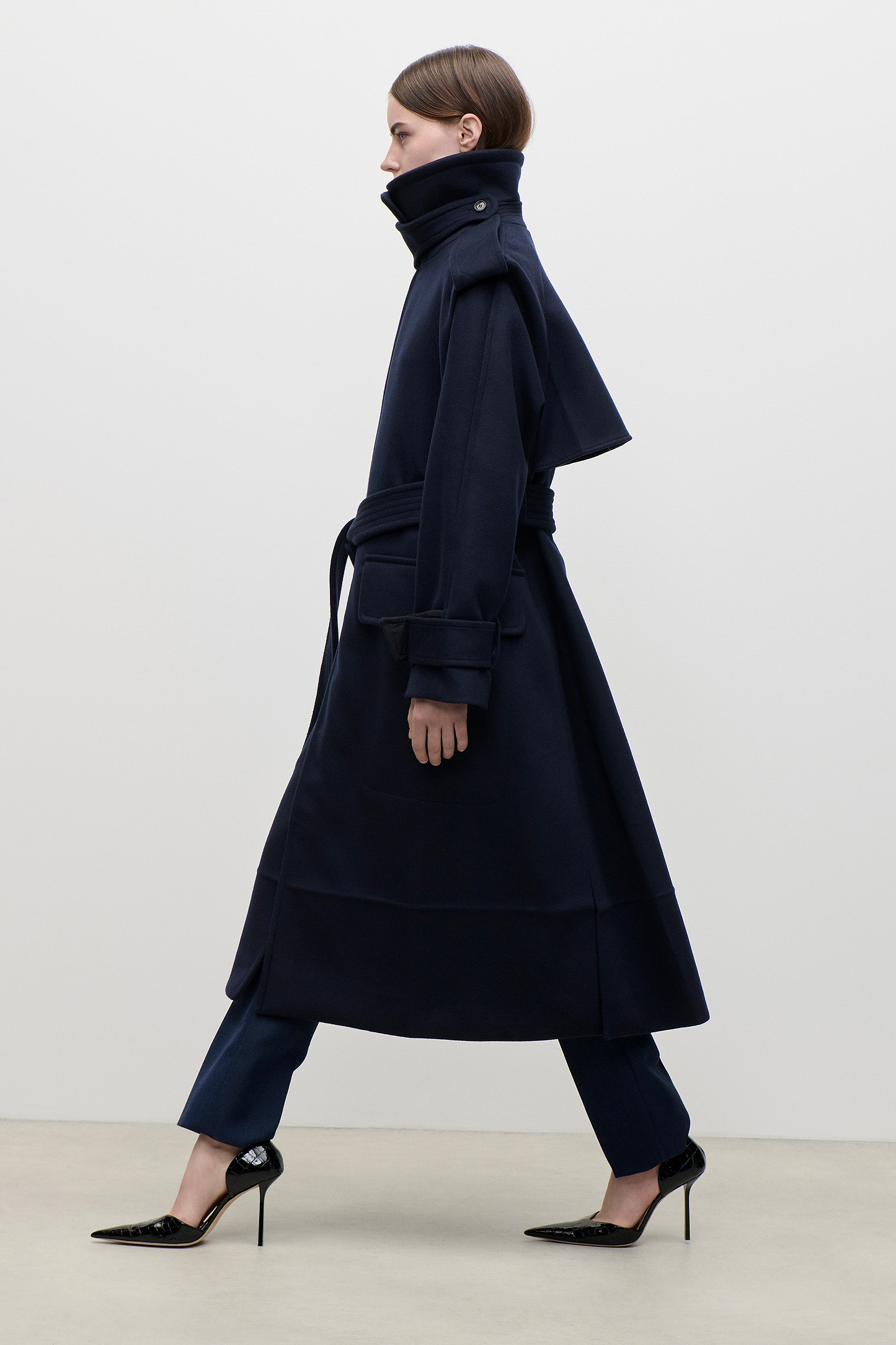 Philippa Trench Coat In Dark Navy