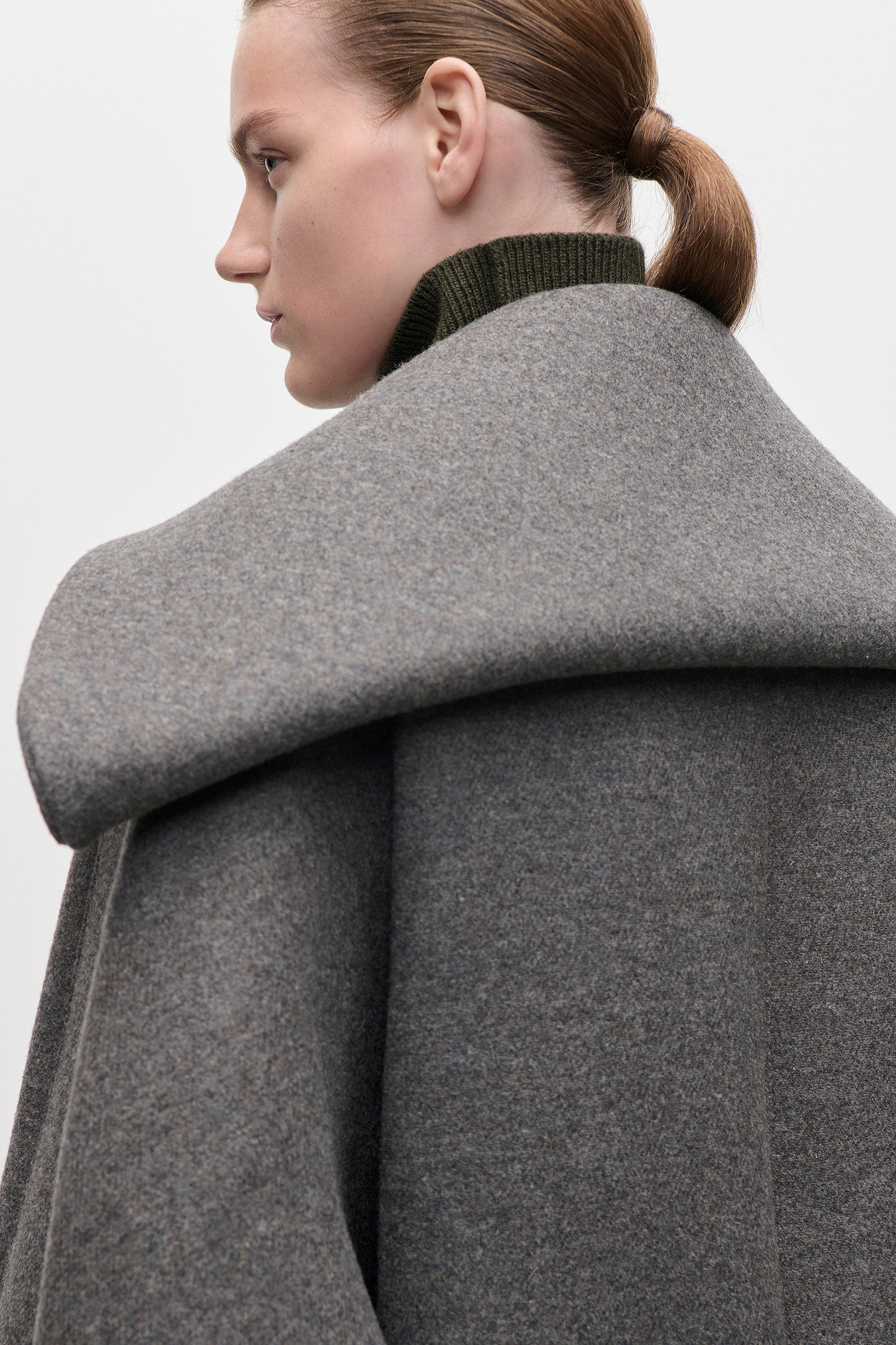 Folded Collar Bomber Jacket In Grey
