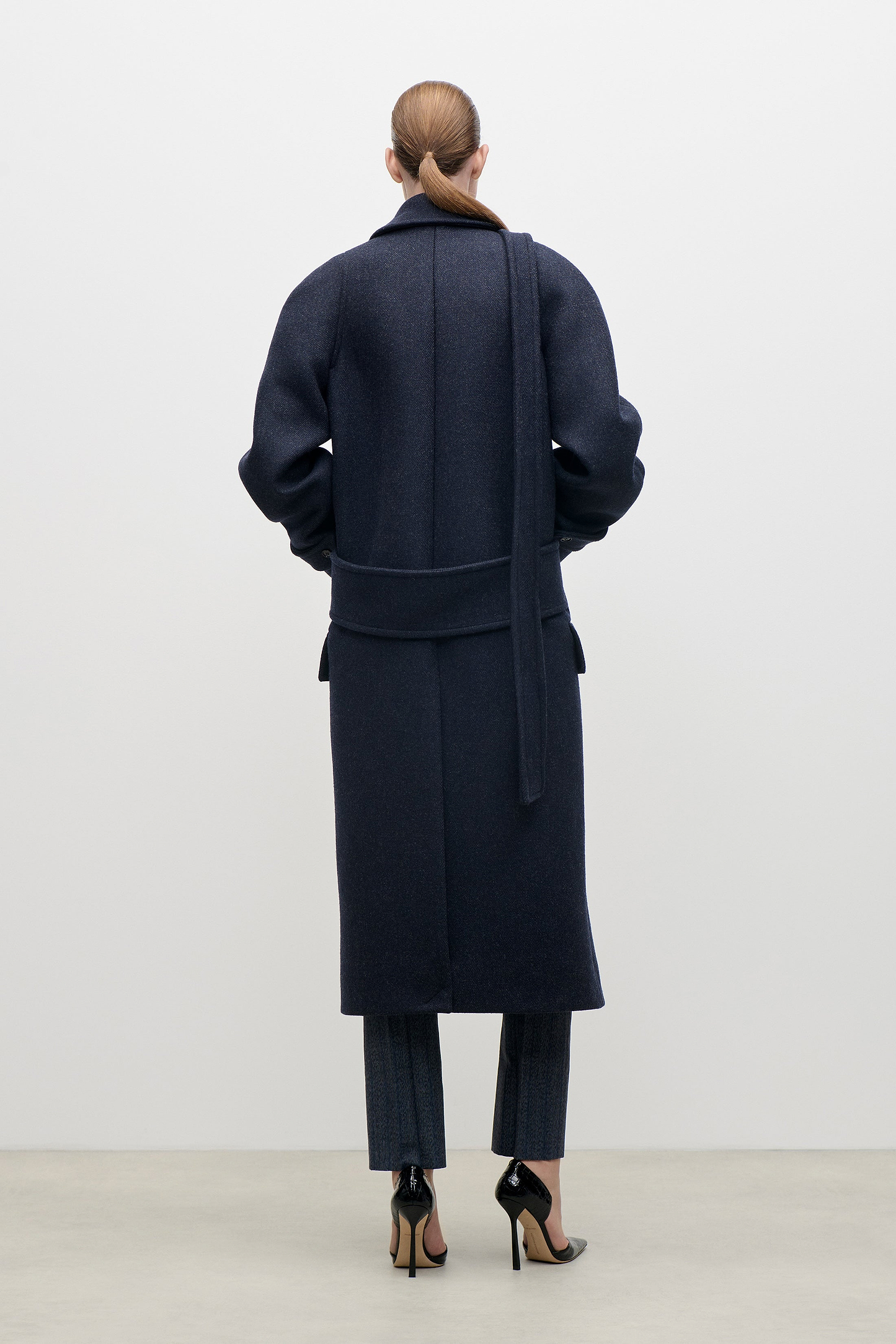 Latched Raglan Coat In Navy