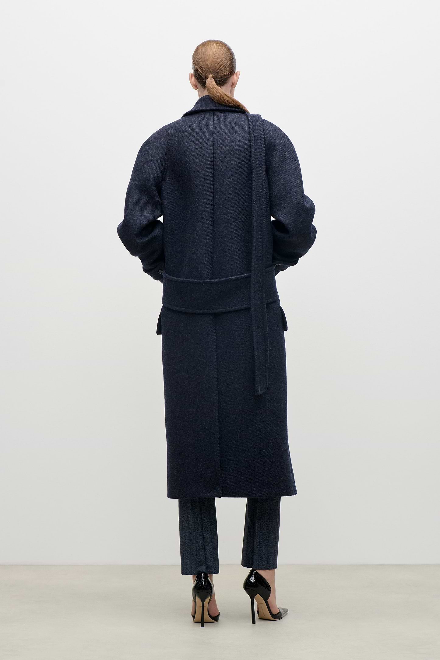Latched Raglan Coat In Navy