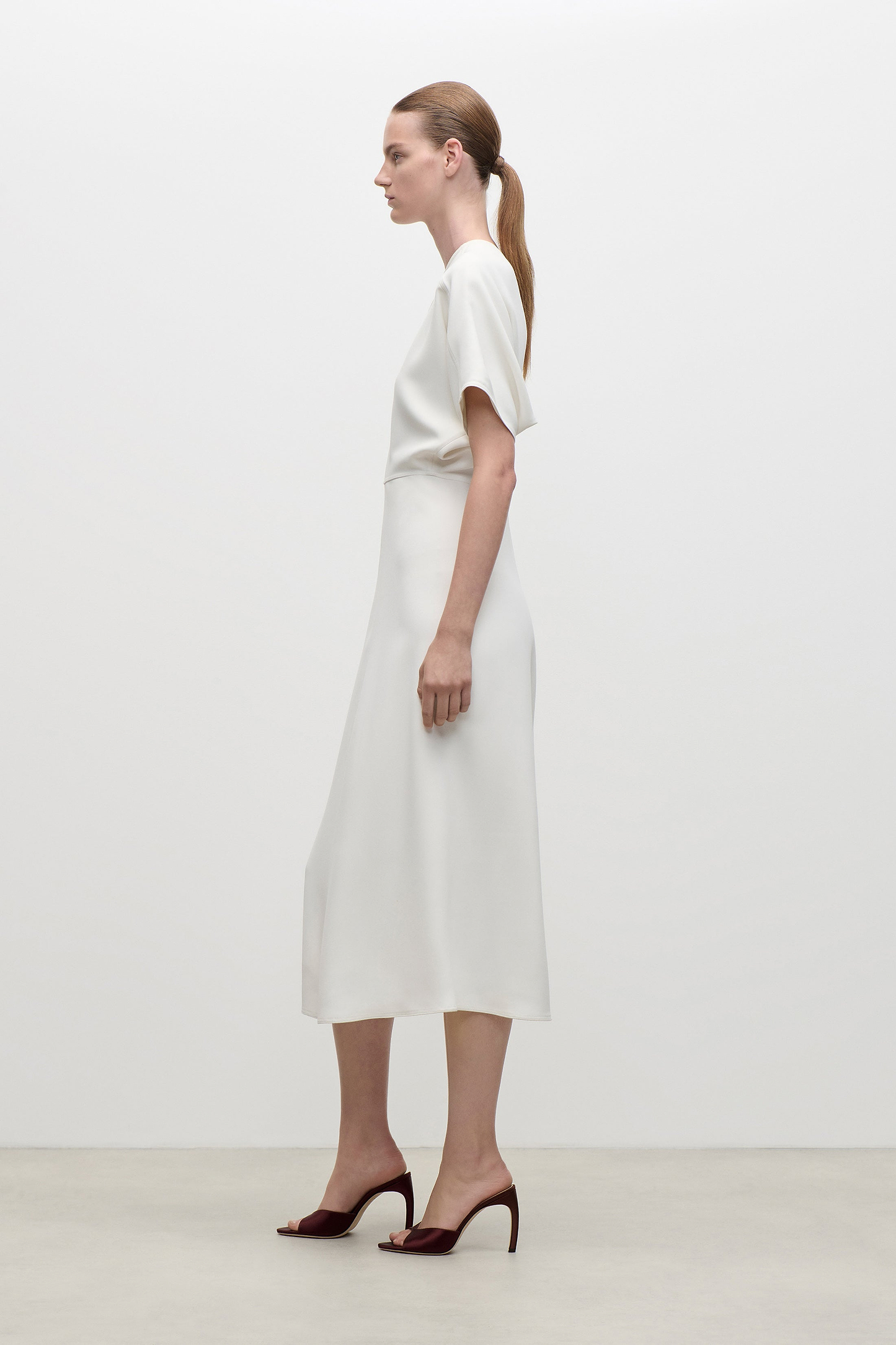 Eleanor Midi Dress In Bright Ivory