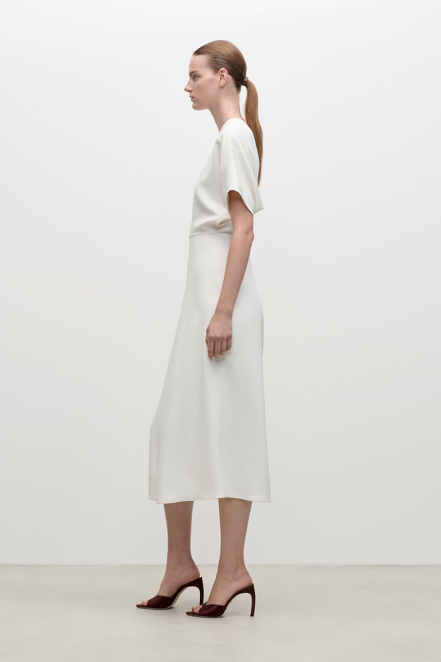 Eleanor Midi Dress In Bright Ivory