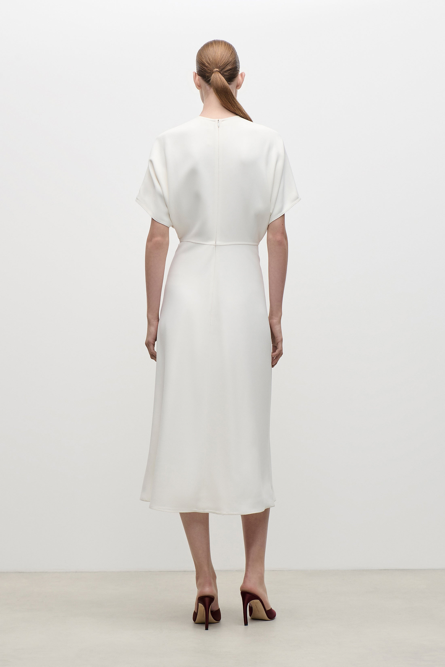 Eleanor Midi Dress In Bright Ivory