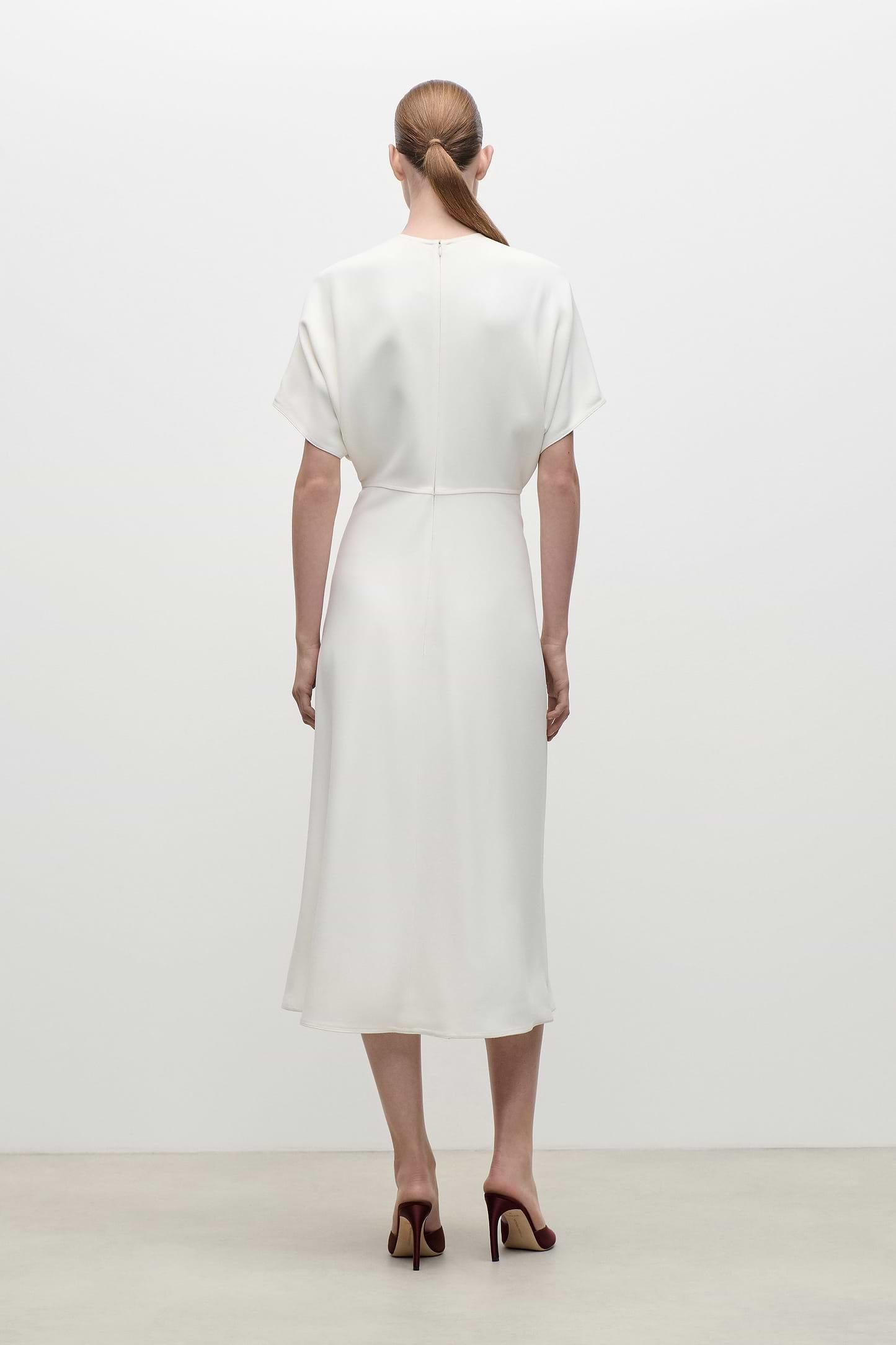 Eleanor Midi Dress In Bright Ivory